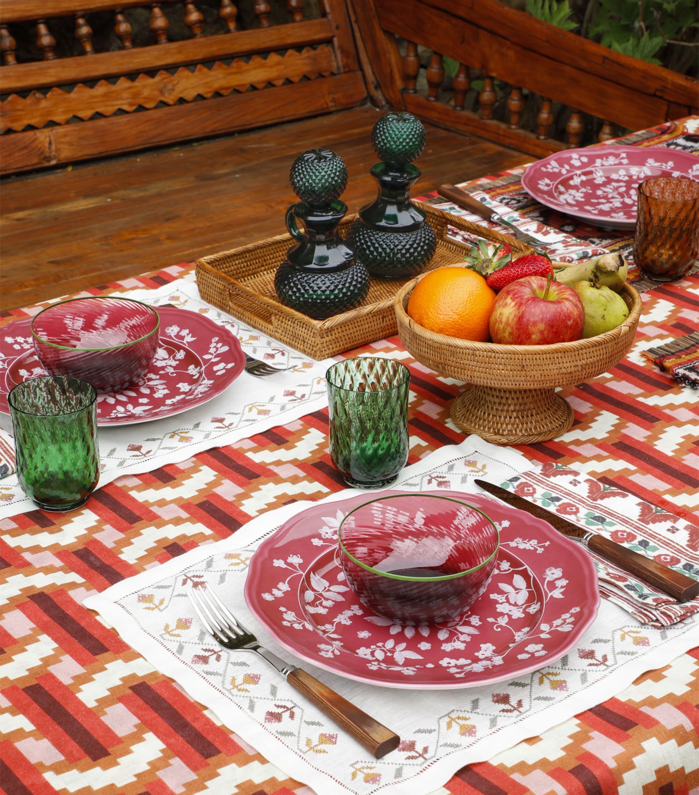 x Ginori 1735 Porcelain Floral Plate Set MAGENTA Image 4