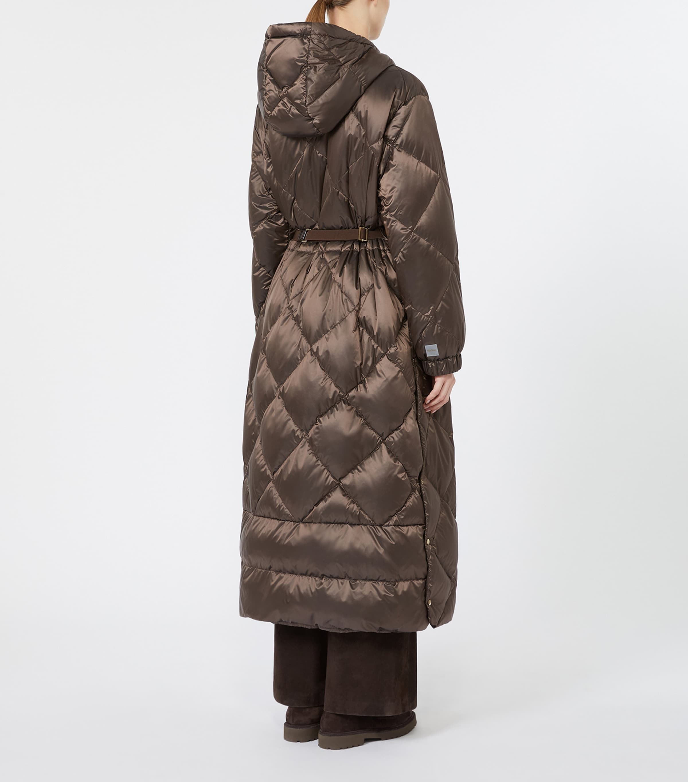 Max Mara Womens Quilted Longline Coat Brown Image 4