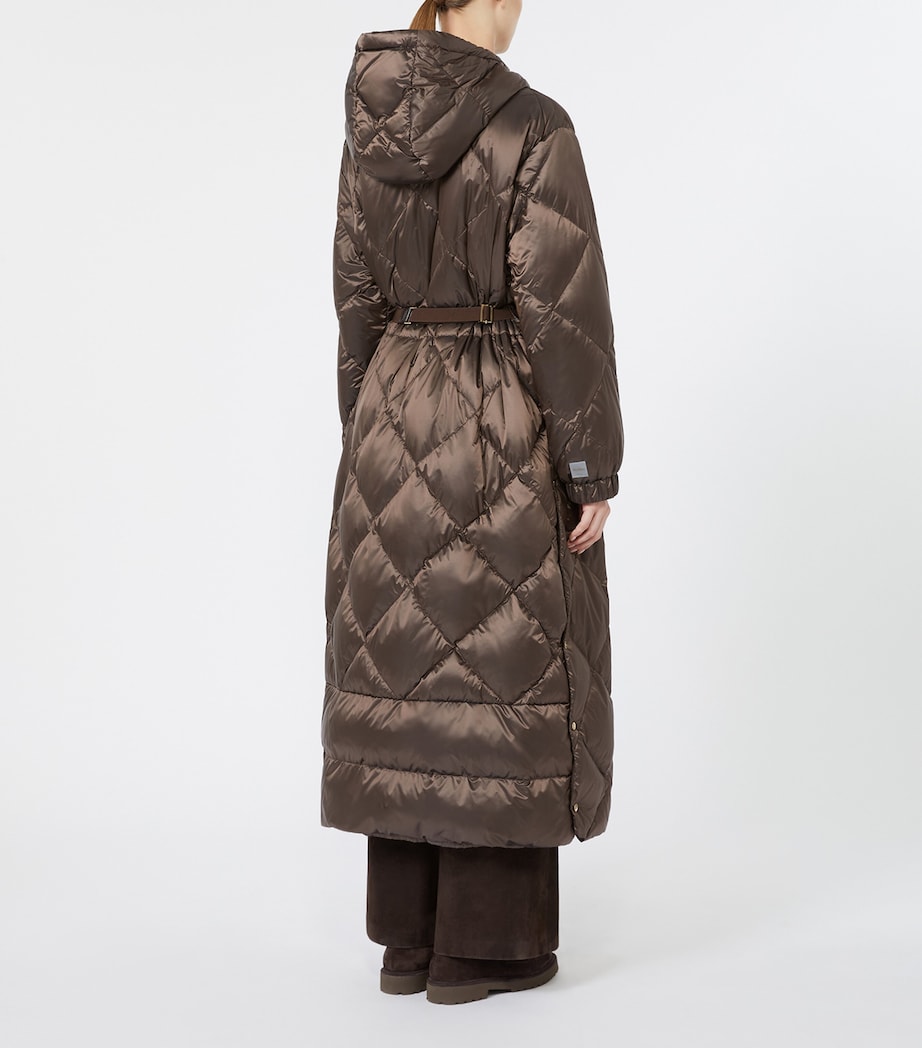 Max Mara Womens Quilted Longline Coat Brown Image 4