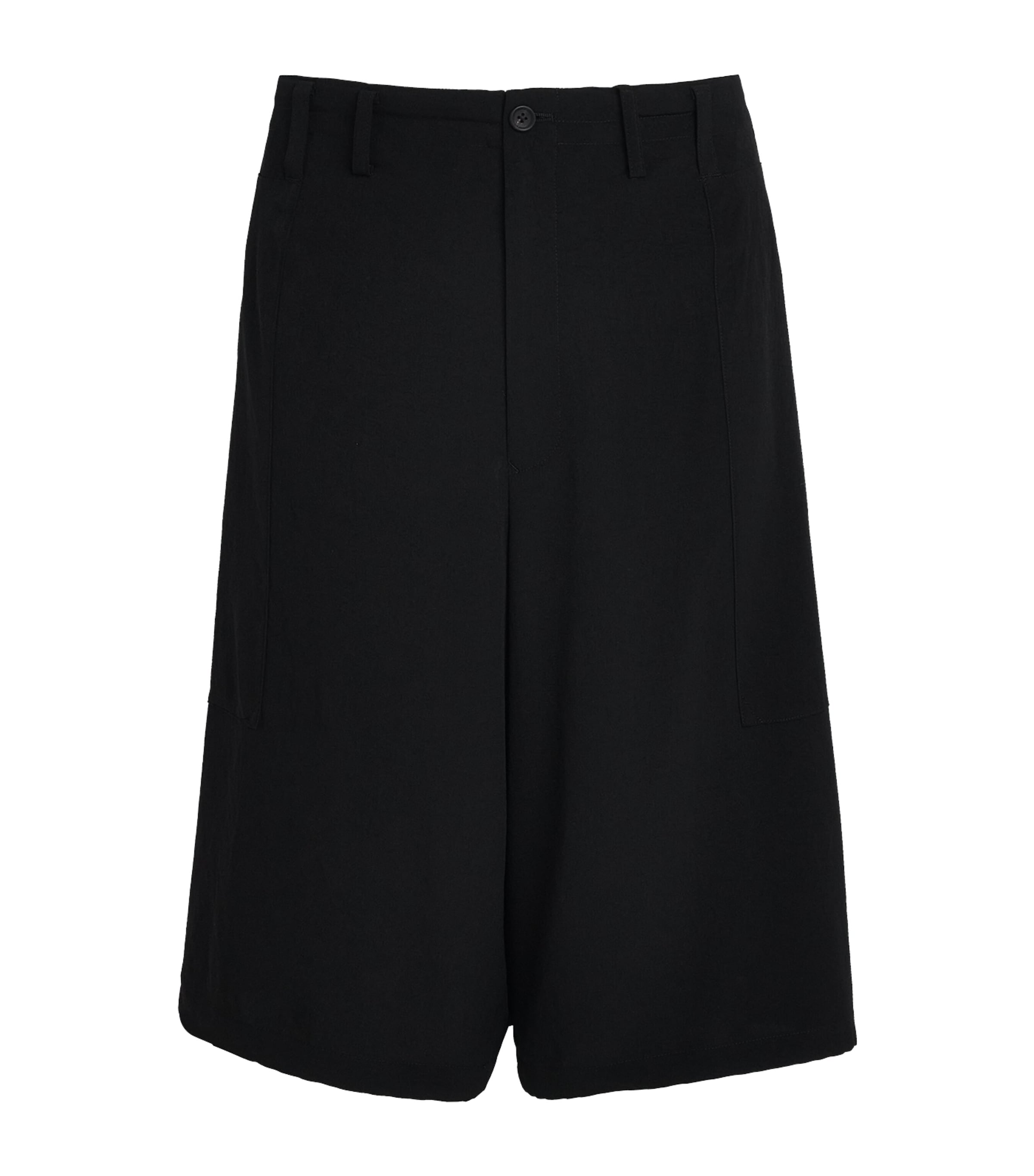 Yohji Yamamoto Mens Crepe Chino Shorts Black Image 1