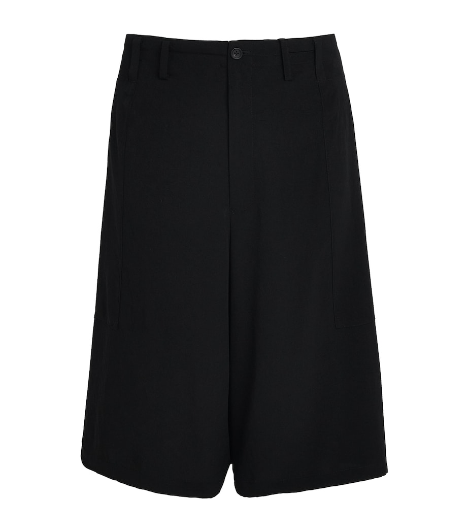 Yohji Yamamoto Mens Crepe Chino Shorts Black Image 1