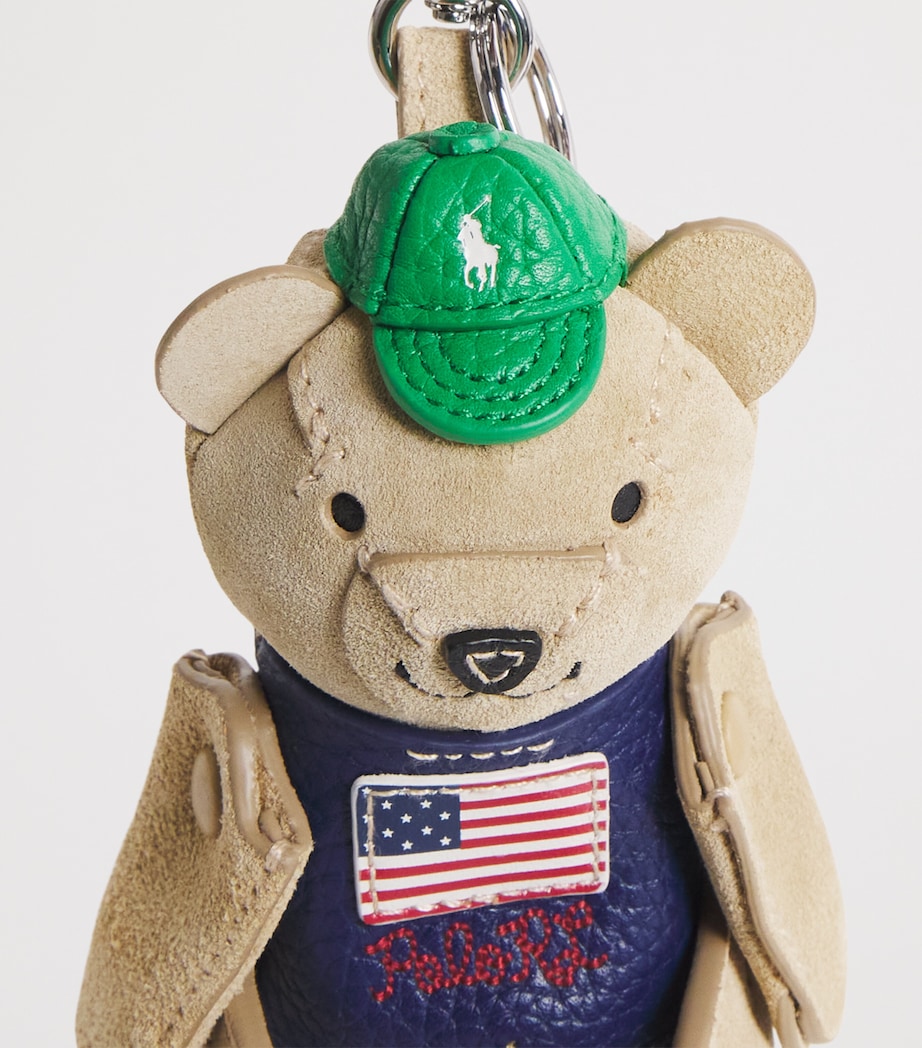 Polo Ralph Lauren Leather Polo Bear Bag Charm Ink Image 2