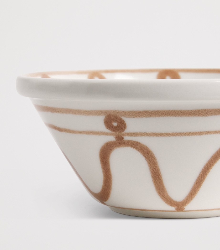 Porcelain Serenity Spiral Bowl (16cm) BEIGE ON WHITE Image 2