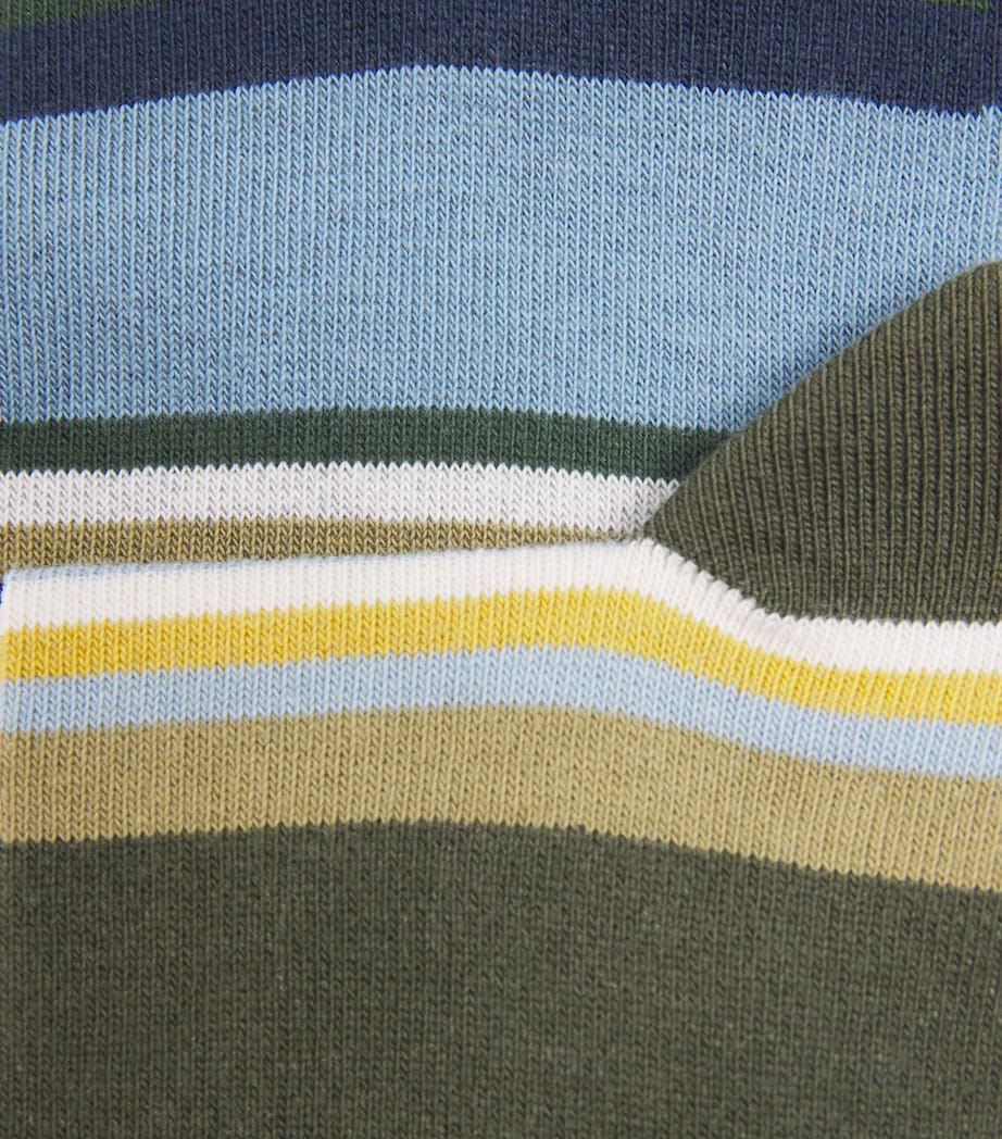 Cotton-Blend Summer Stripe Socks (Pack of 2) NAVY STRIPEOL31 Image 2