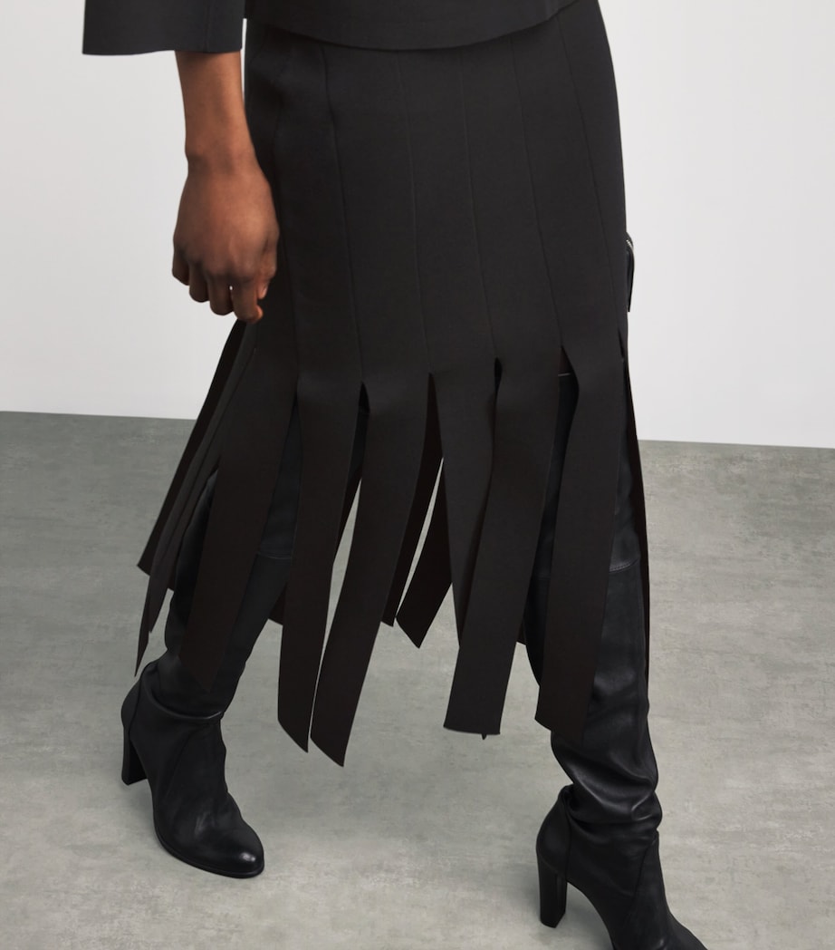 Milano-Knit Lagny Compact Midi Skirt BLACK Image 6