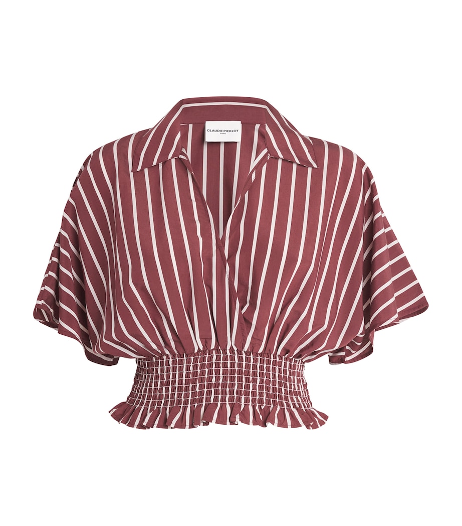 Claudie Pierlot Womens Stripe Crop Top Dual Color Image 1