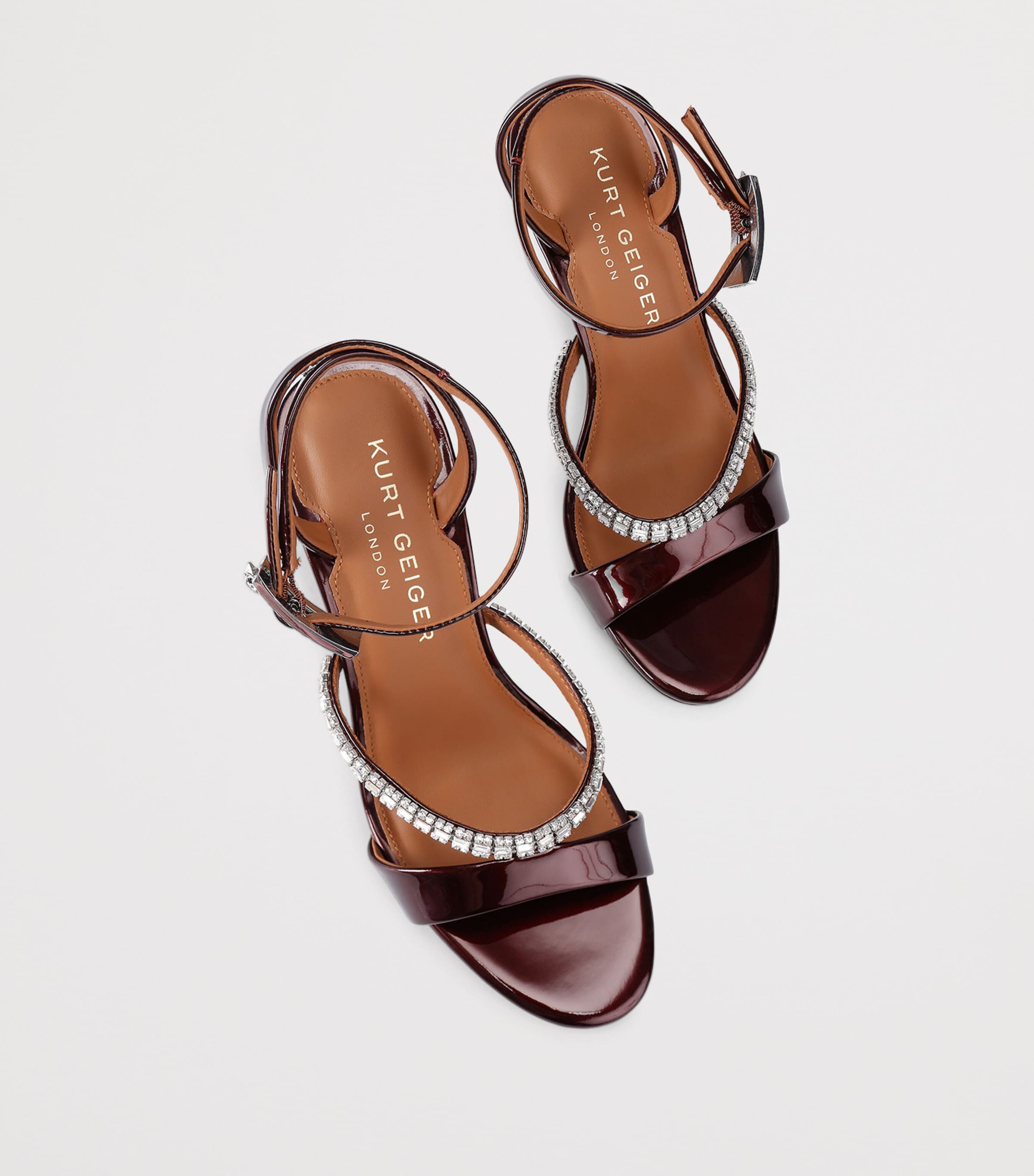 Patent Leather Embellished Sandals 95 WINE Image 4