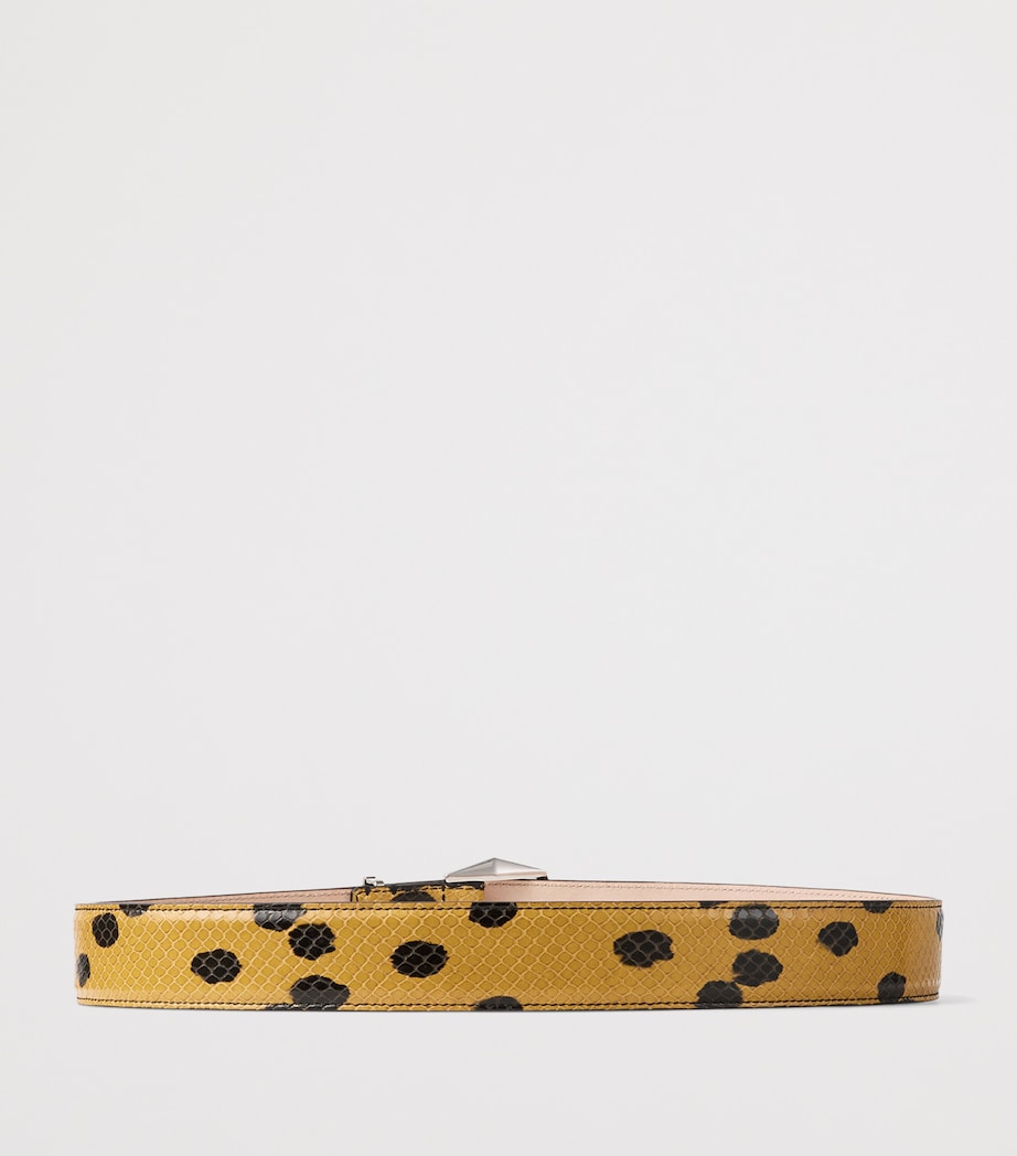 Jimmy Choo Diamond Leather Belt Cigar/black/antique Image 3