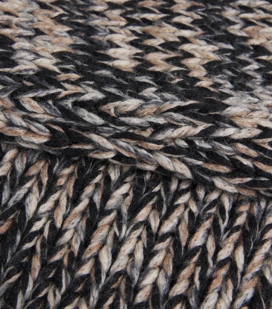 Wool-Blend Melange Sweater BLA/WHI/BRO MU227 Image 5