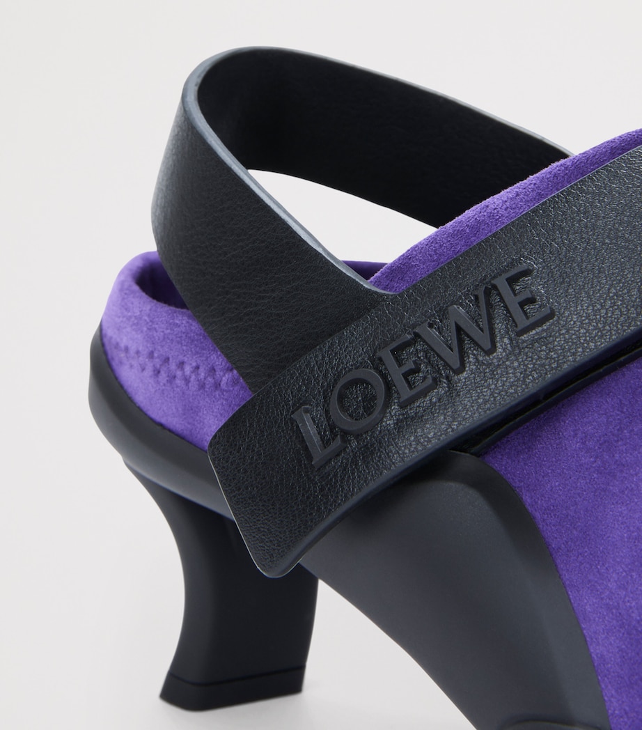 LOEWE Leather Dive Slingback Mules 45 Deep Purple/black Image 5