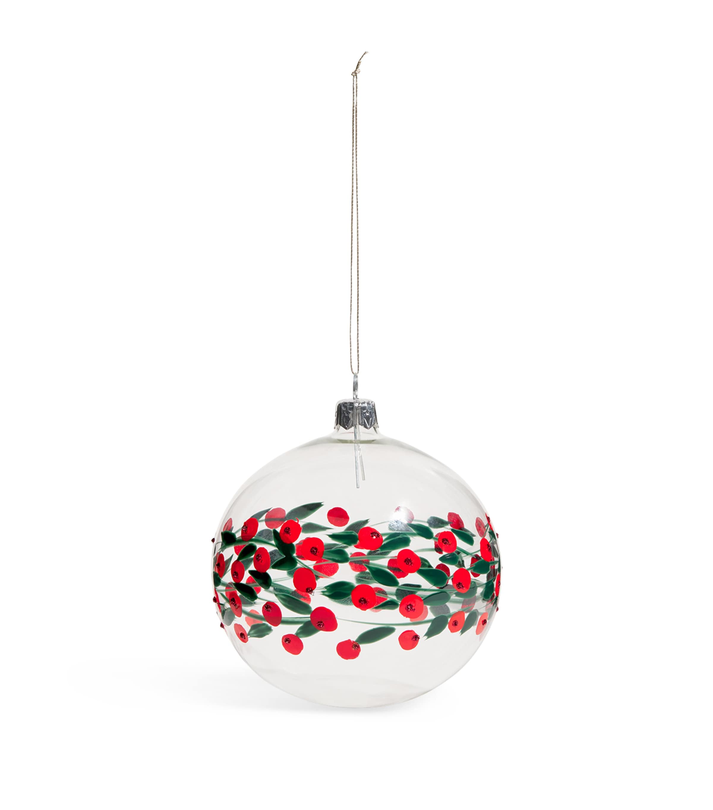 Harrods Glass Floral Bauble In Multi