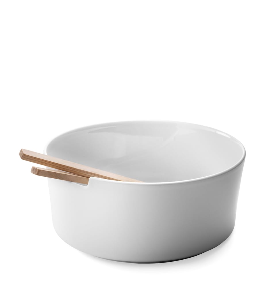 Porcelain Collective Salad Bowl and Servers (26cm) WHITE Image 1