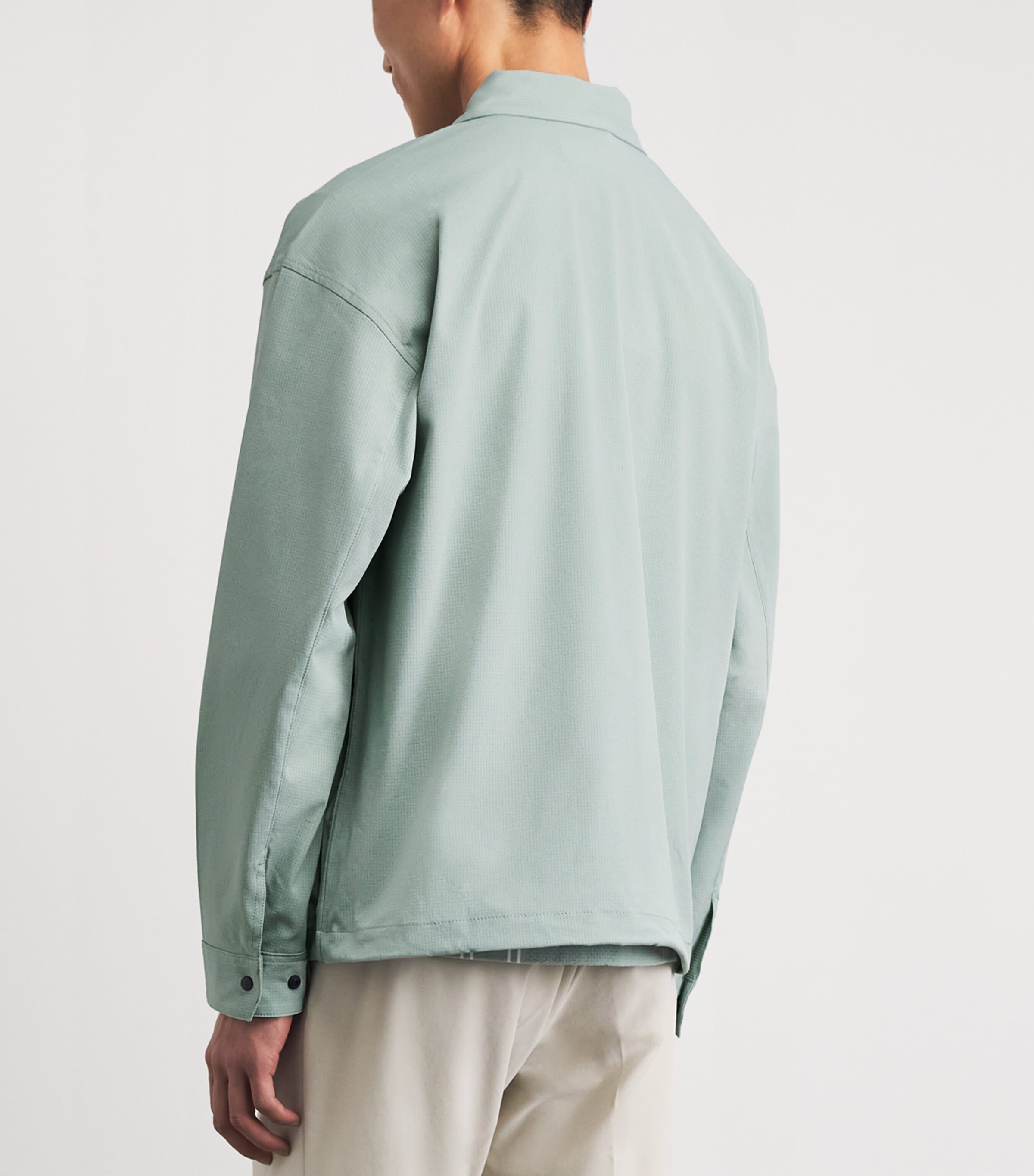 J Lindeberg Mens Dex Coach Overshirt Jadeite Image 5