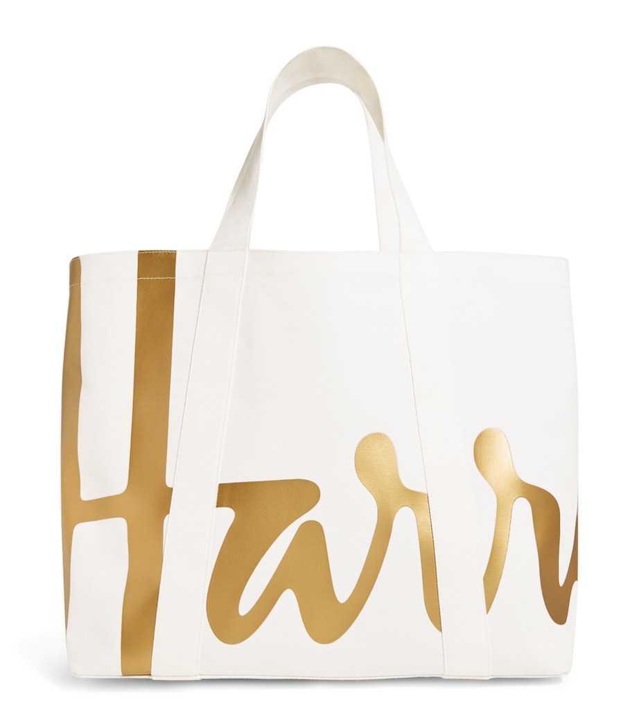 Large Cotton Logo Tote Bag IVORY Image 1