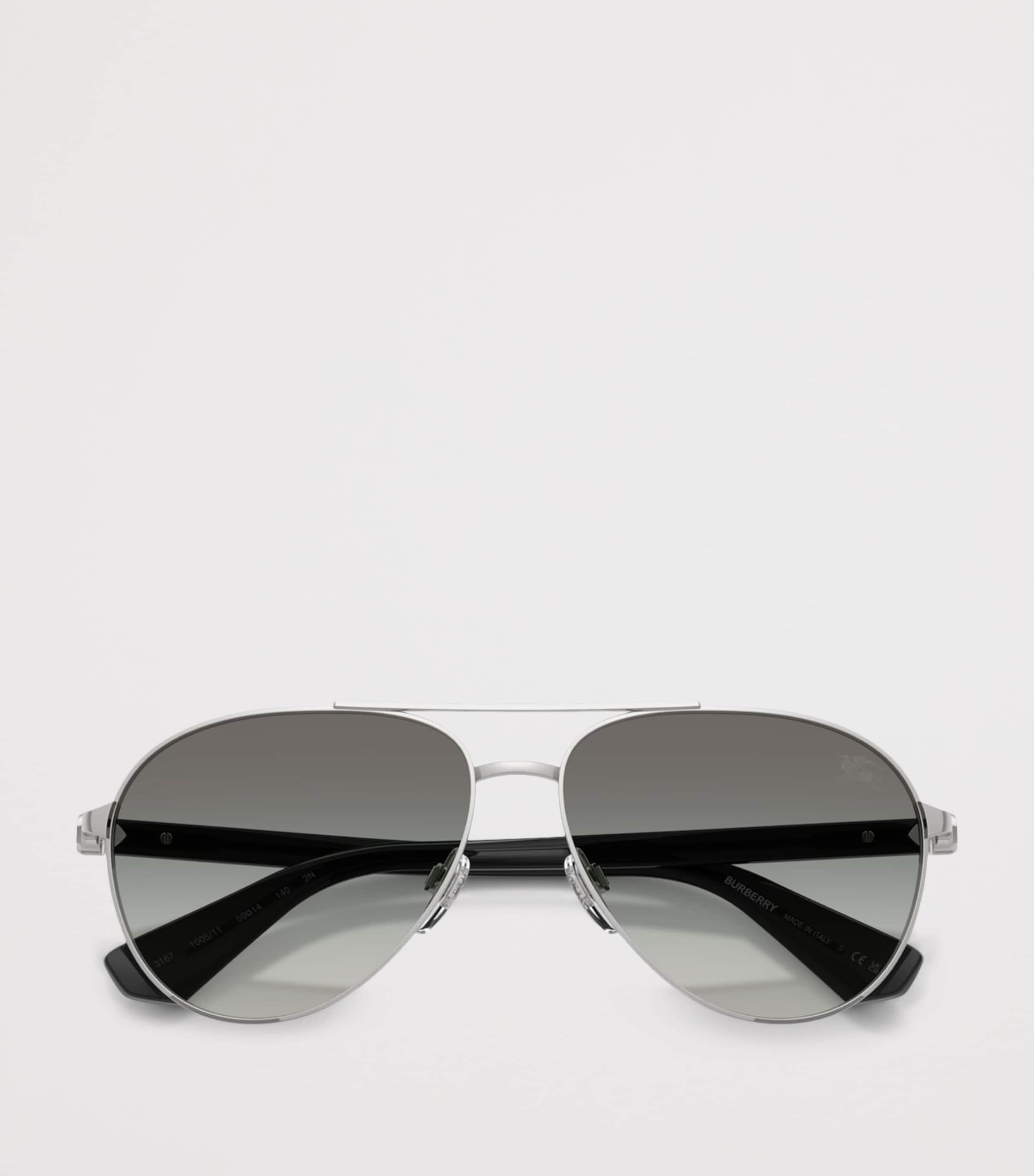 Burberry Metal BE3167 Pilot Sunglasses Silver Image 5