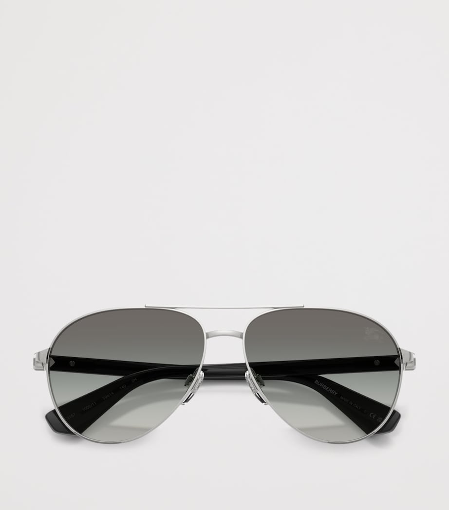 Burberry Metal BE3167 Pilot Sunglasses Silver Image 5