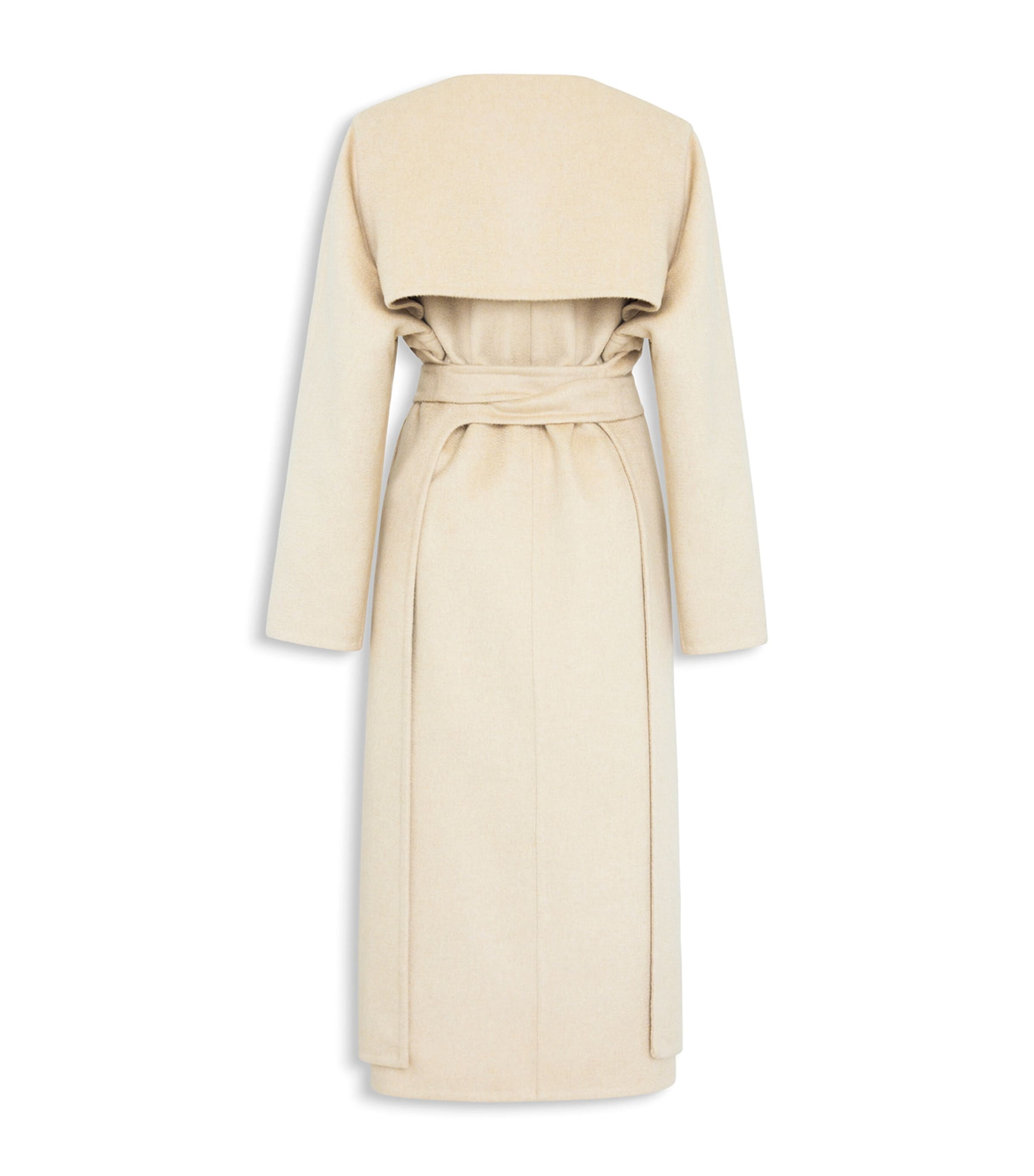 Alaïa Womens Cashmere Collarless Coat Beige Image 2