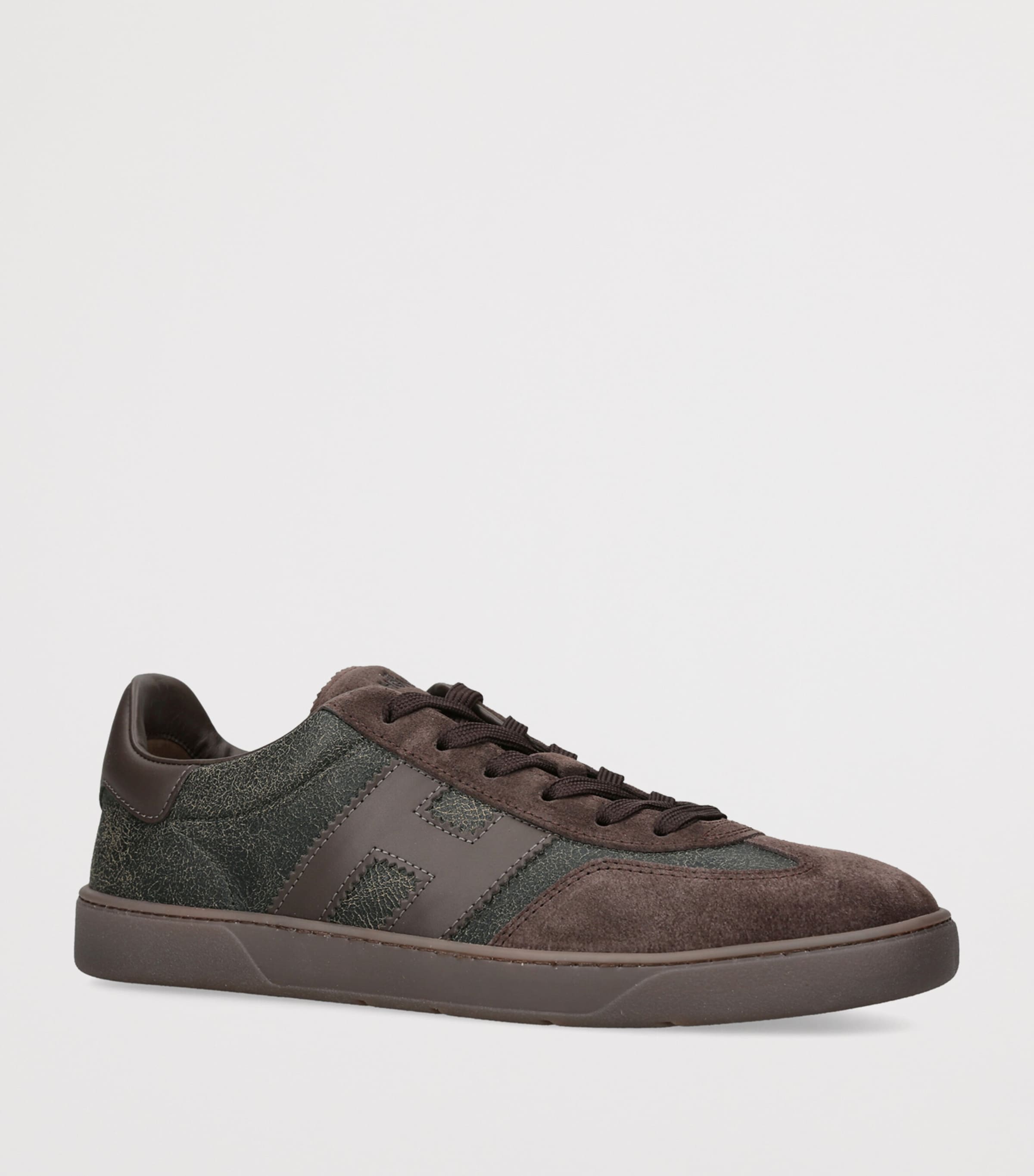 Hogan Leather-Suede Cool Sneakers Dk.brn Com Image 2
