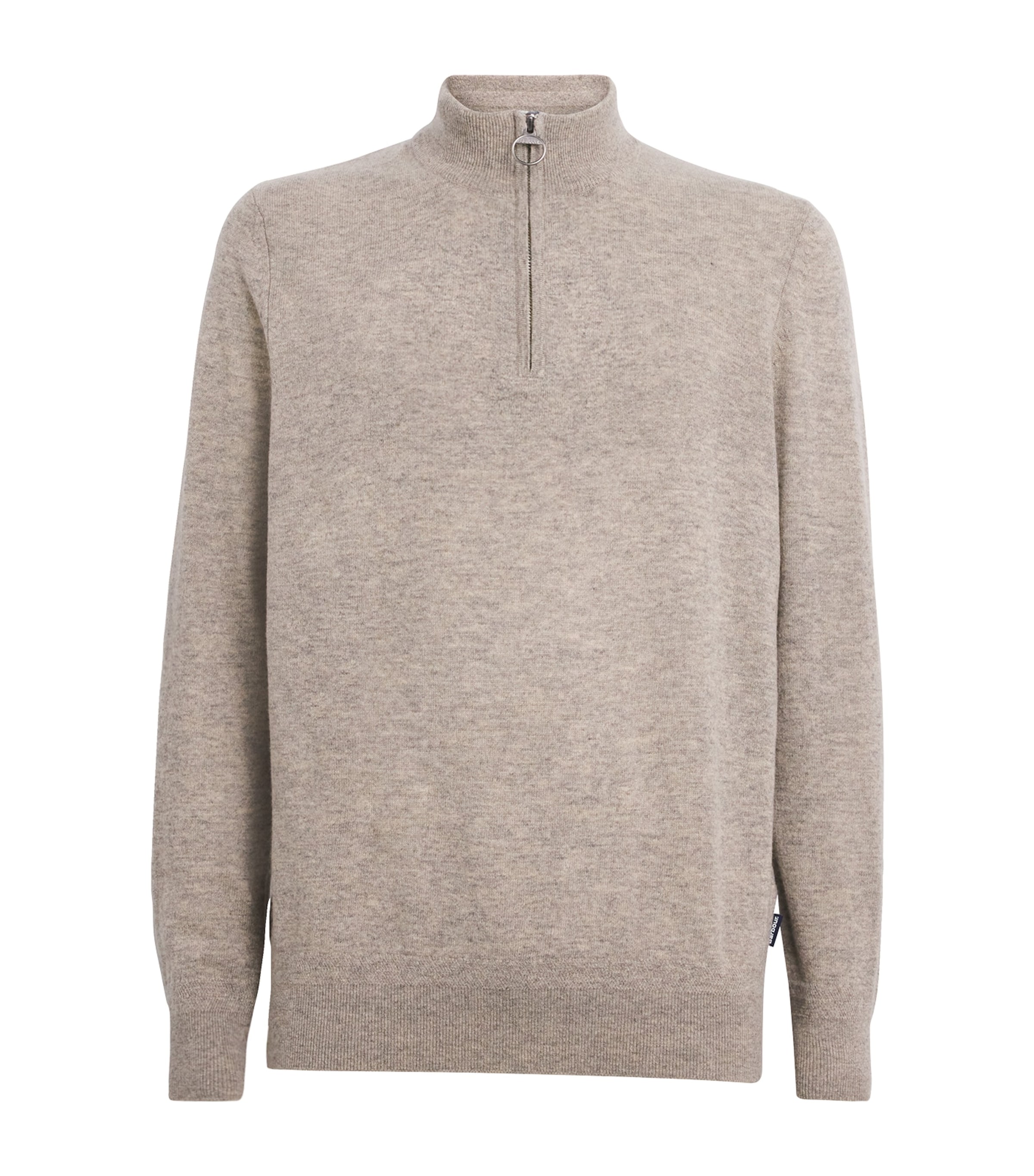 Barbour Mens Military Marl Holden Checked Elbow-patch Wool Knitted Top In Gray