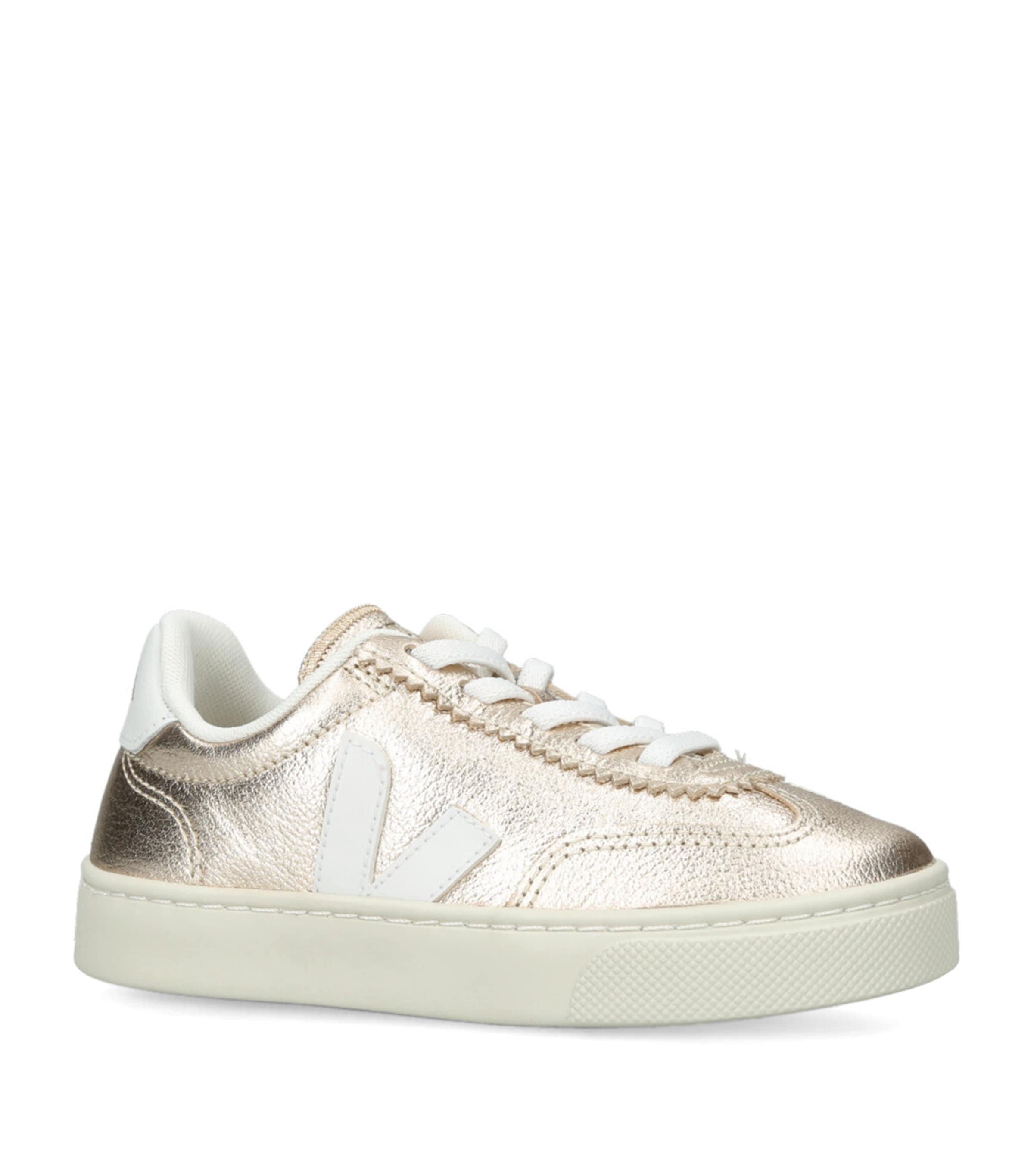 Veja Leather Volley Sneakers Gold Image 3