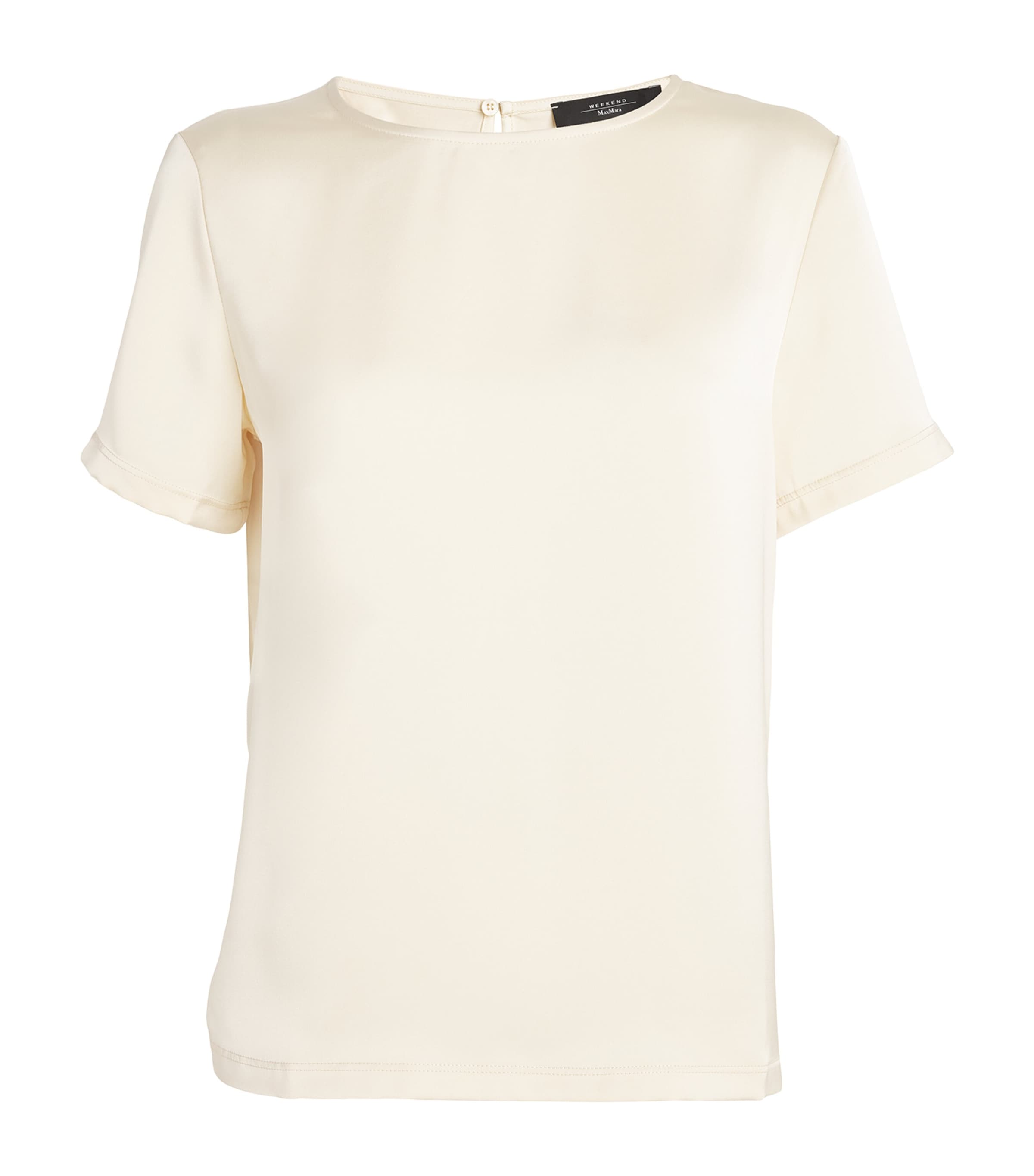 Shop Weekend Max Mara Satin T-shirt In White