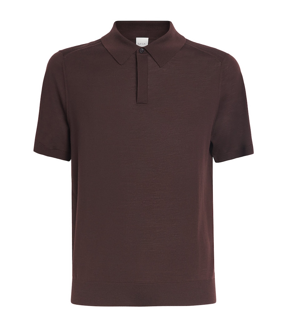 Merino Signature Stripe Polo Shirt 29_VERY DARK RED Image 1