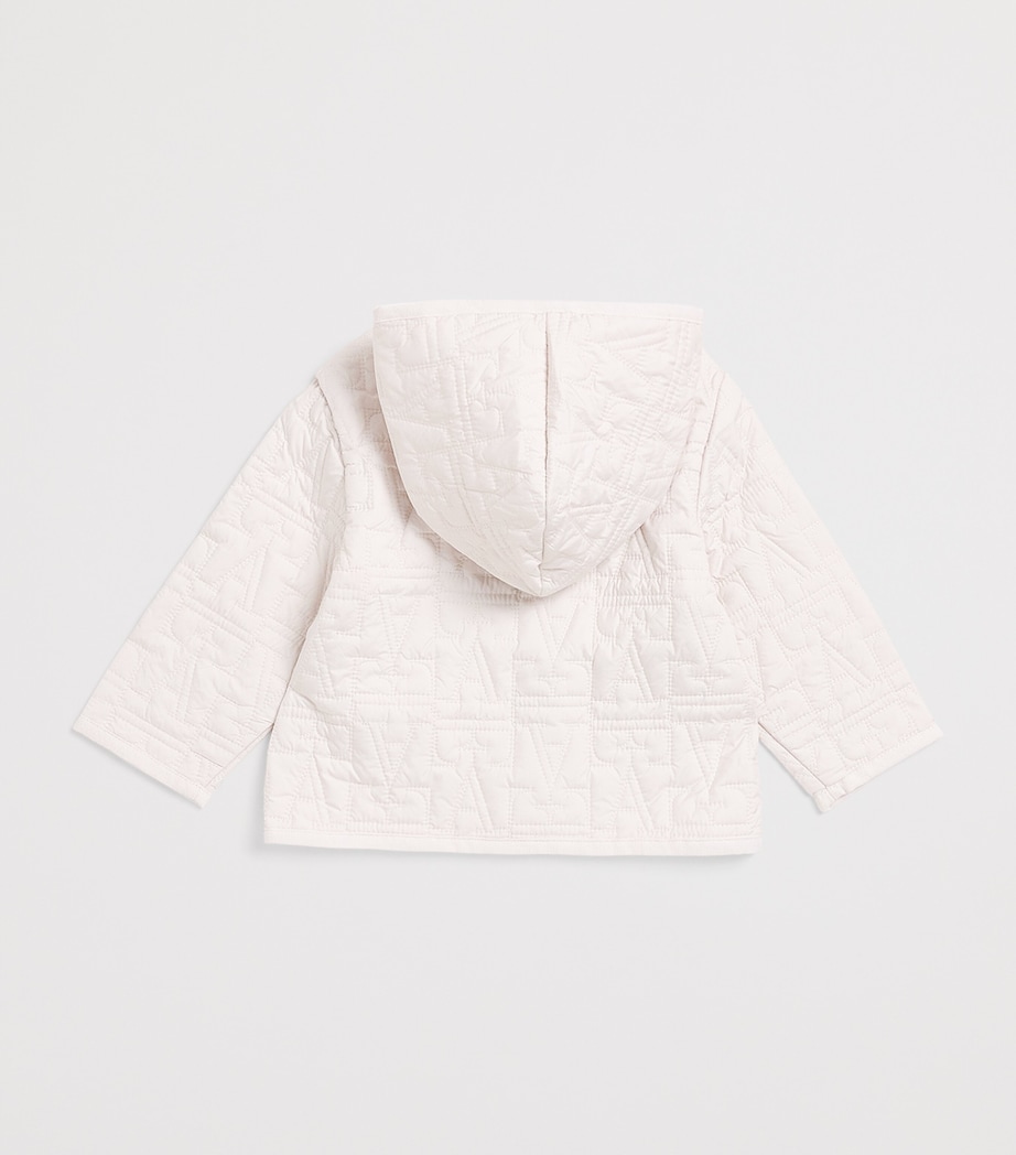 Emporio Armani Kids Logo Quilted Jacket (6-36 Months) White Sand Image 2