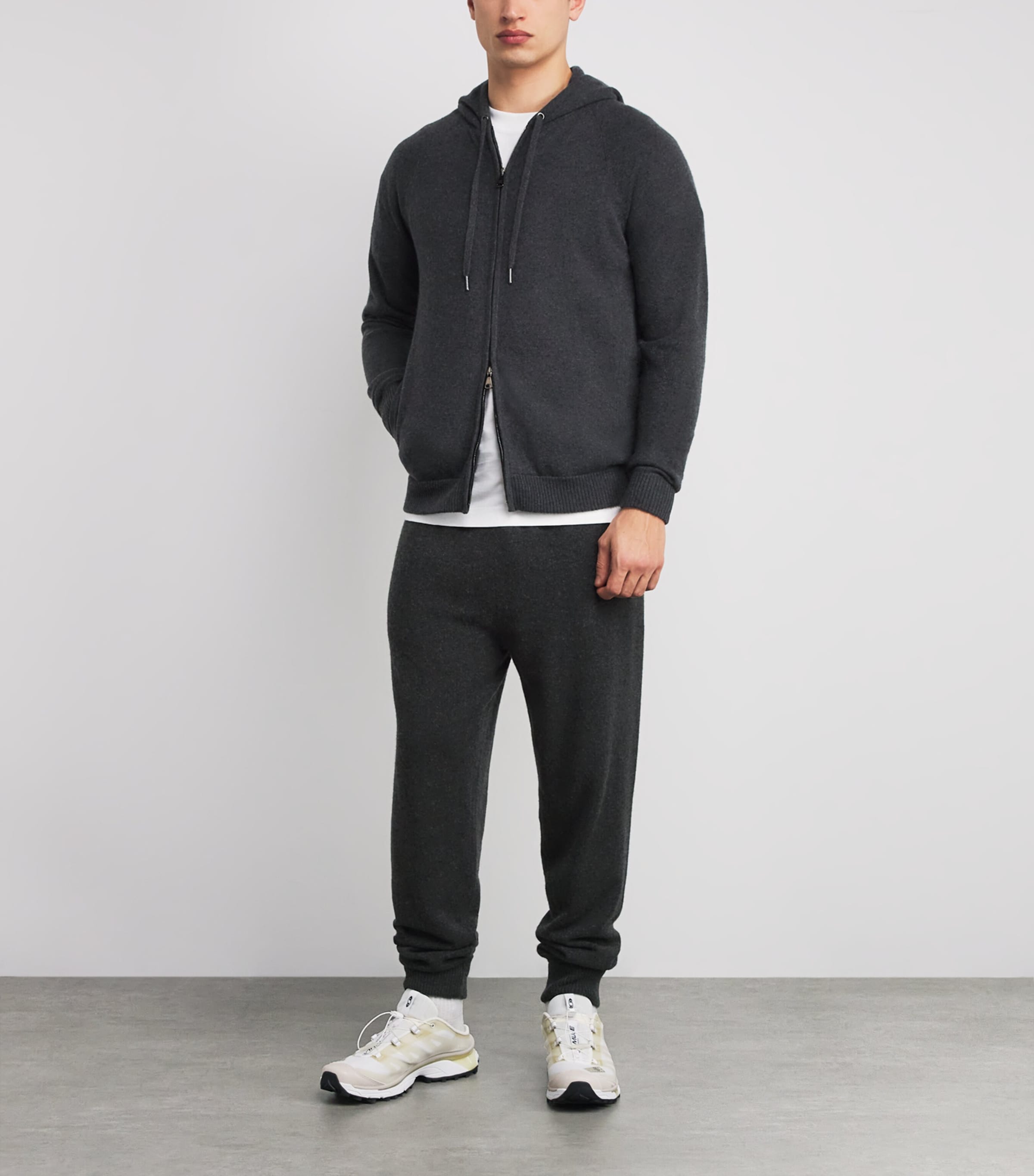 Cashmere Finley Zip-Up Hoodie CHARCOAL Image 2