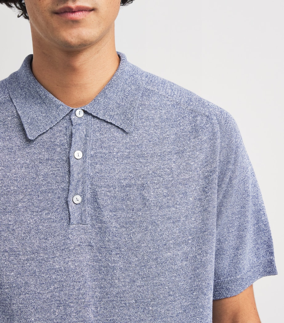 Cotton-Linen Polo Shirt 26 DARK BLUE Image 6
