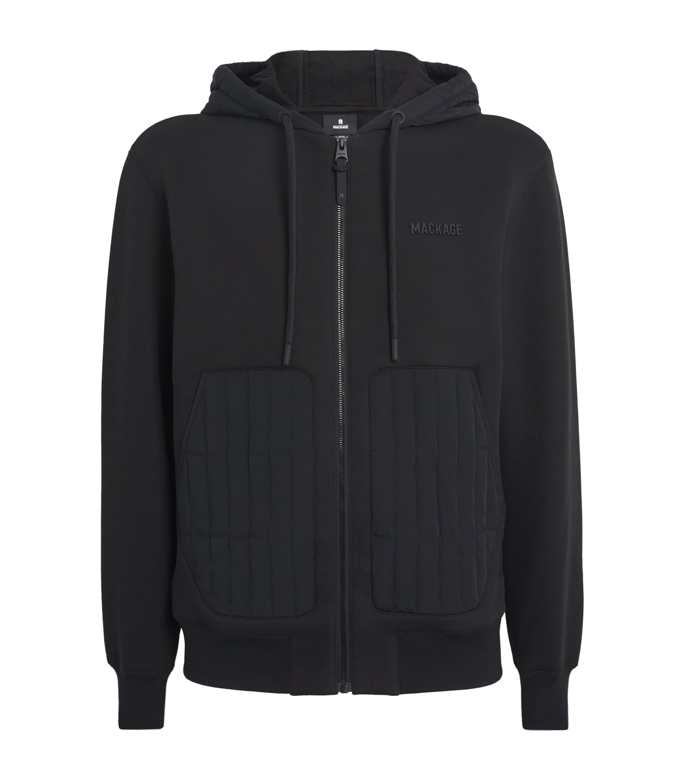 Mackage Cotton-blend Quilted Cruz Hoodie In Black