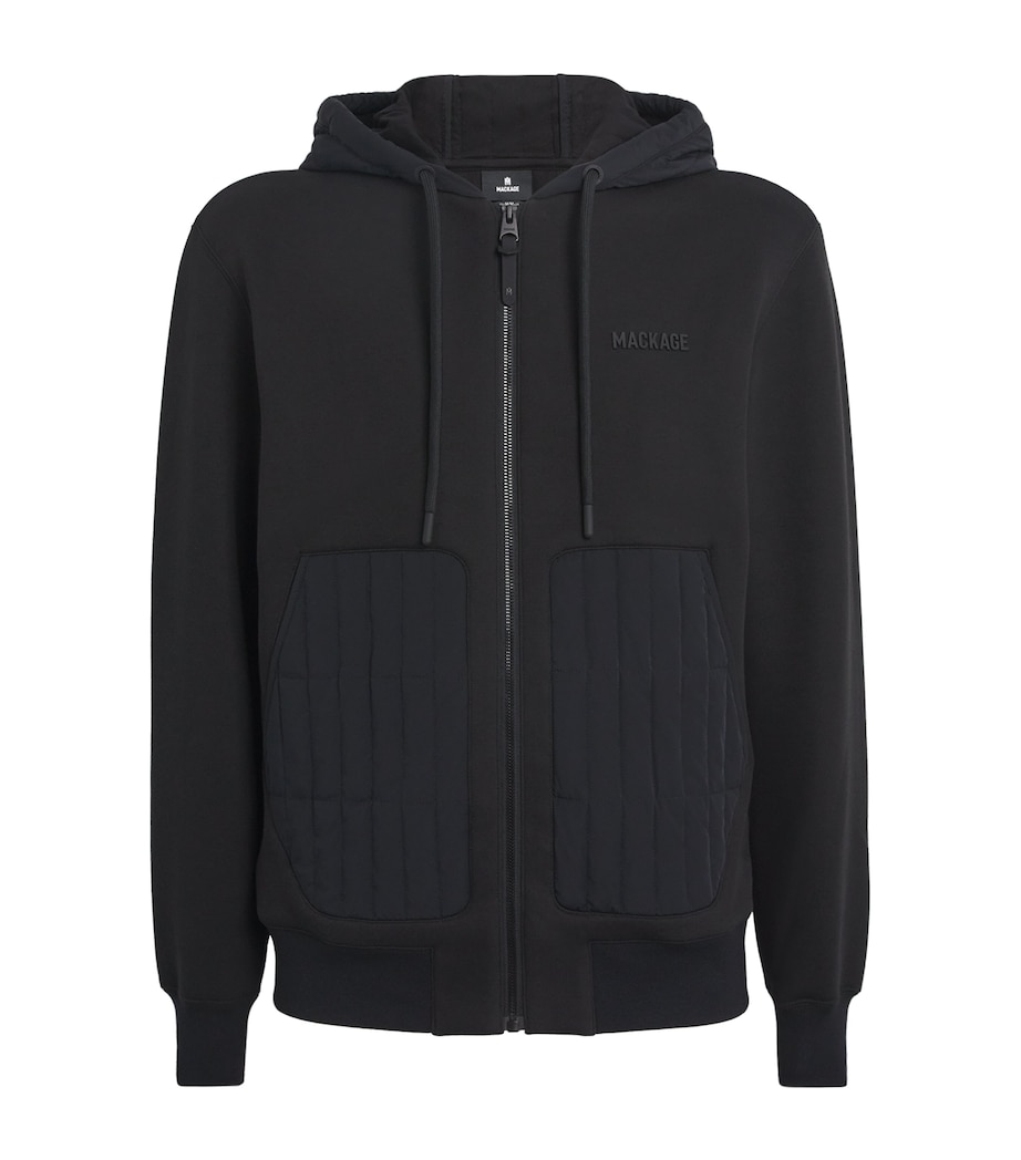 Cotton-Blend Quilted Cruz Hoodie BLACK Image 1