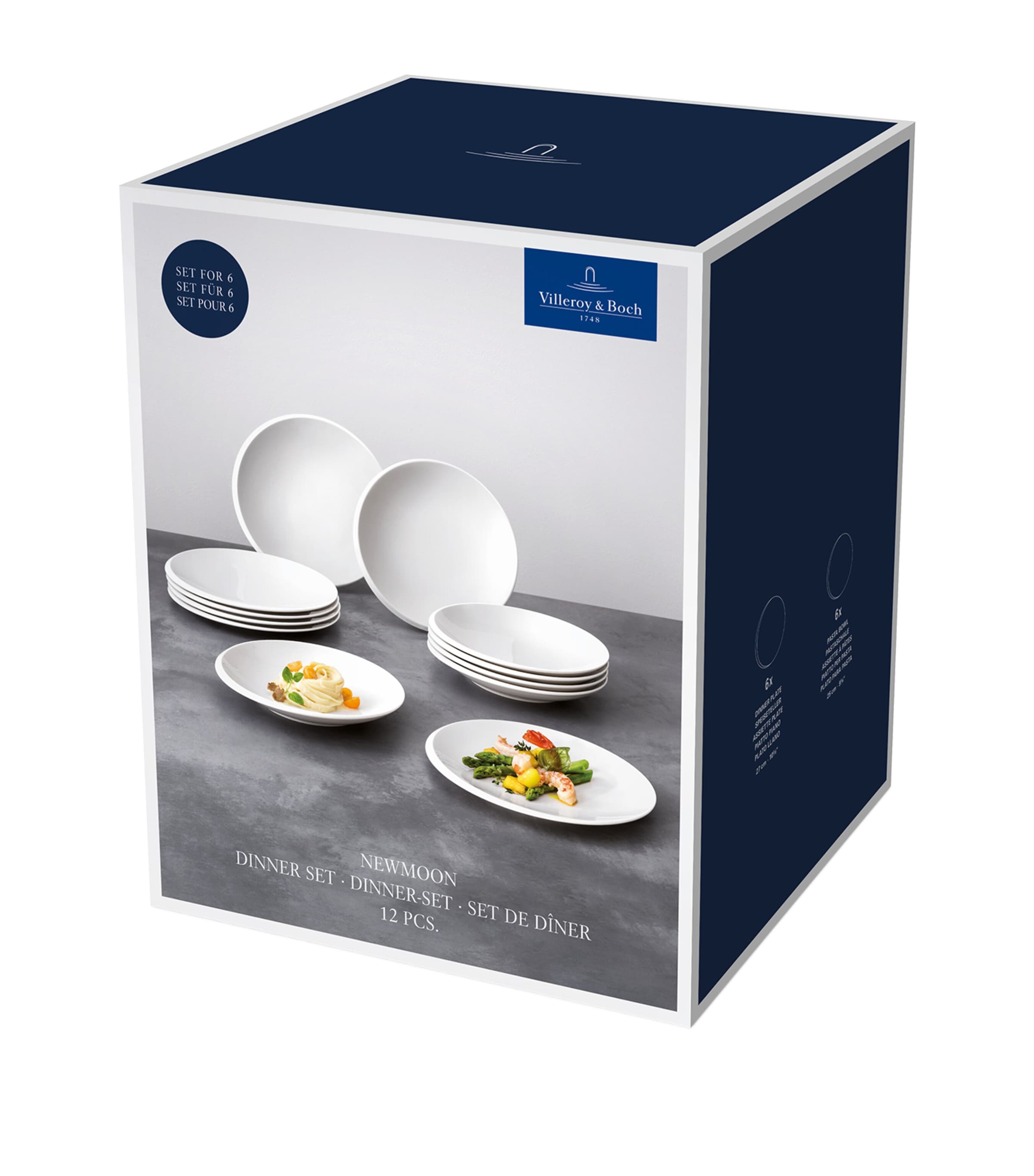 Villeroy & Boch NewMoon 12-Piece Dinner Set White Image 1