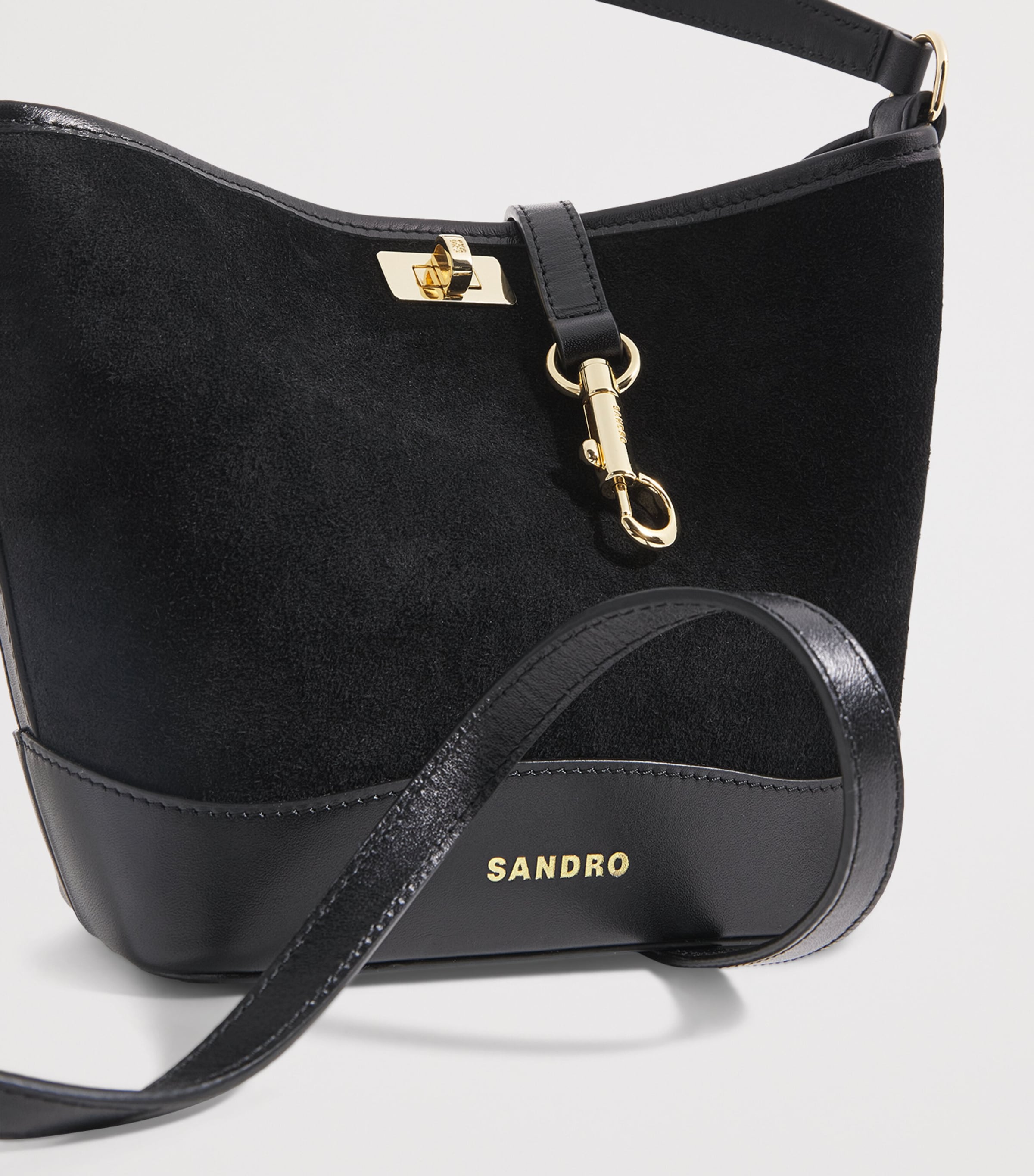 Mini Suede Tangoso Bucket Bag BLACK Image 6