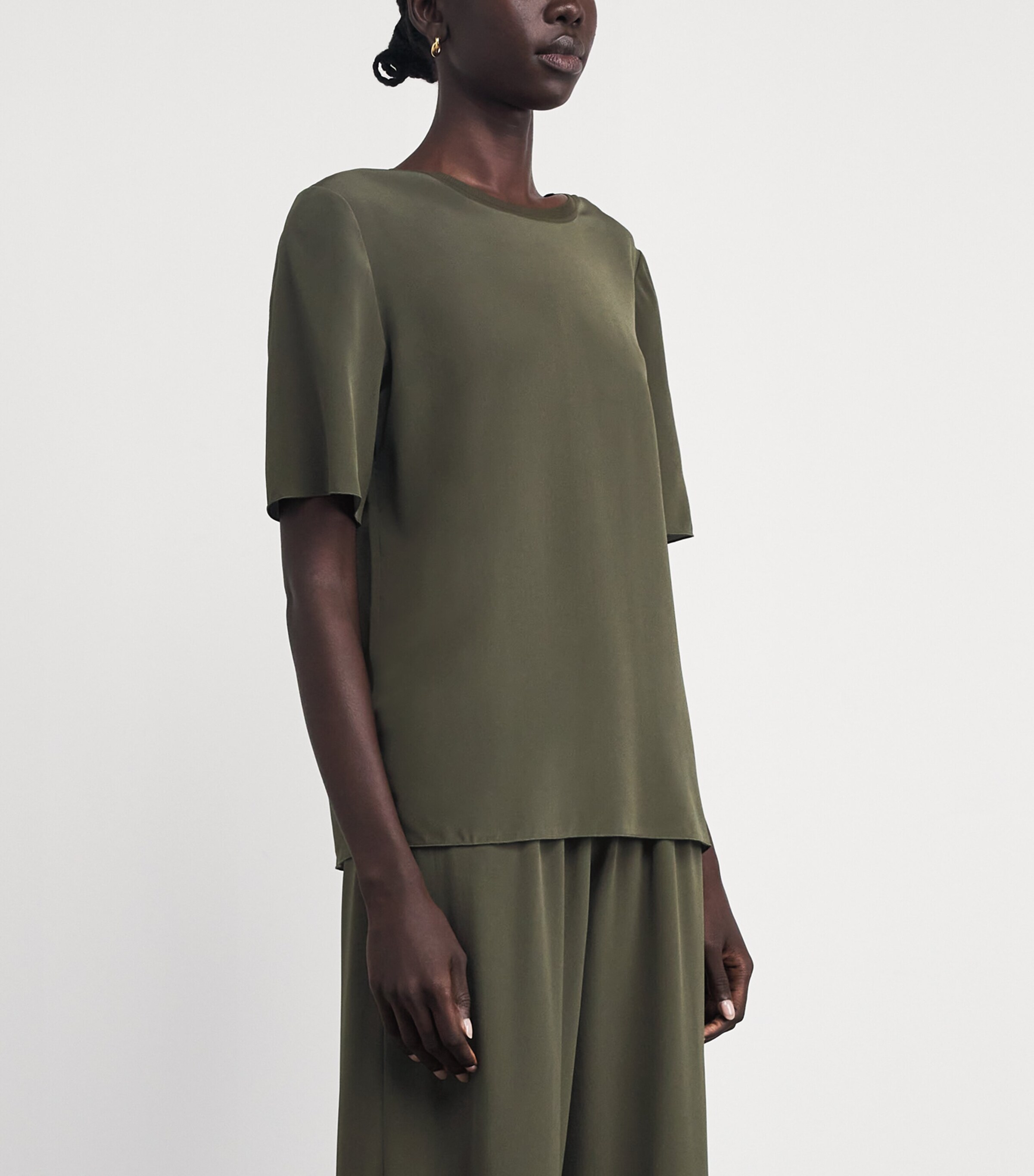 Joseph Womens Silk Crepe Rubin Blouse Palm Leaf Image 3