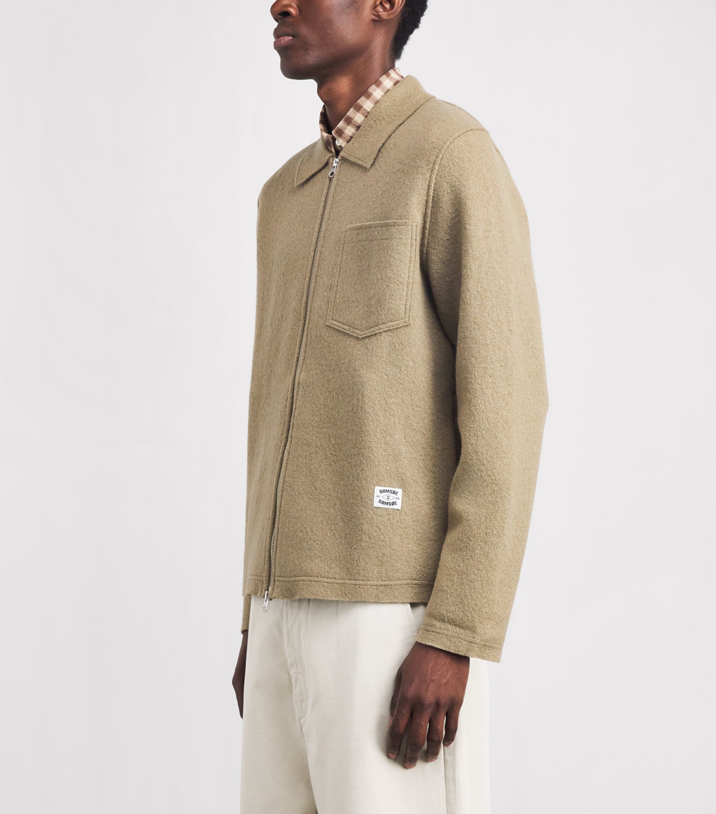 Samsøe Samsøe Mens Wool Hannes Overshirt Lead Gray Image 4
