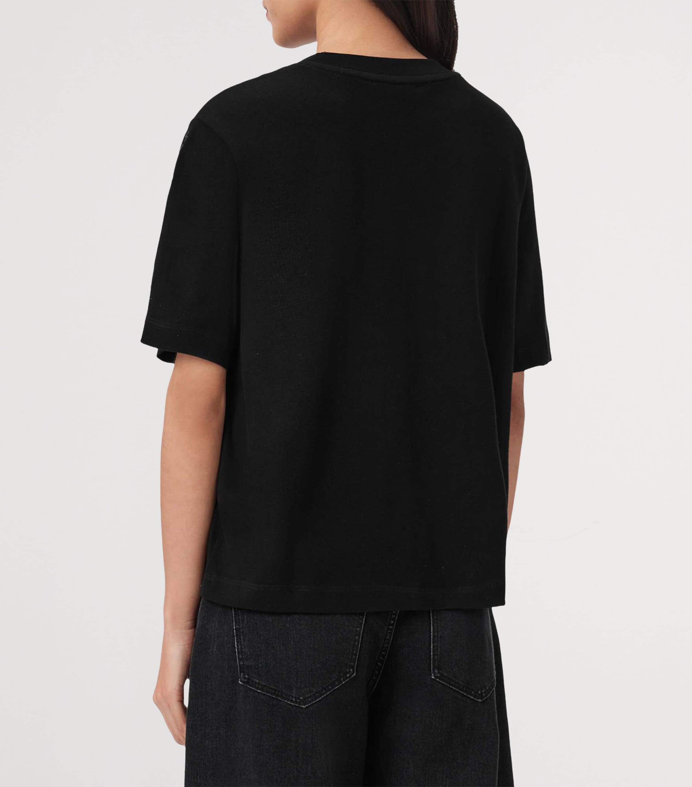 AllSaints Womens Organic Cotton Sequinned Lisa T-Shirt Black Image 4