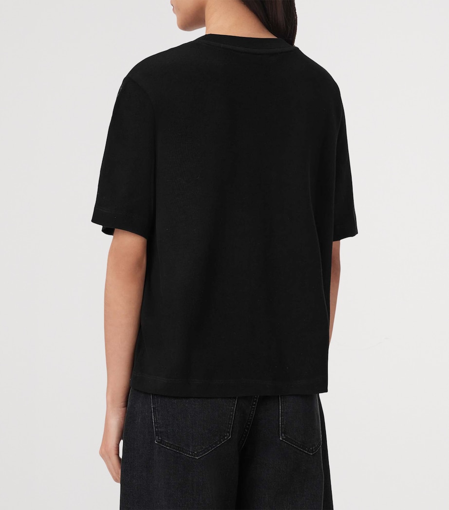 AllSaints Womens Organic Cotton Sequinned Lisa T-Shirt Black Image 4