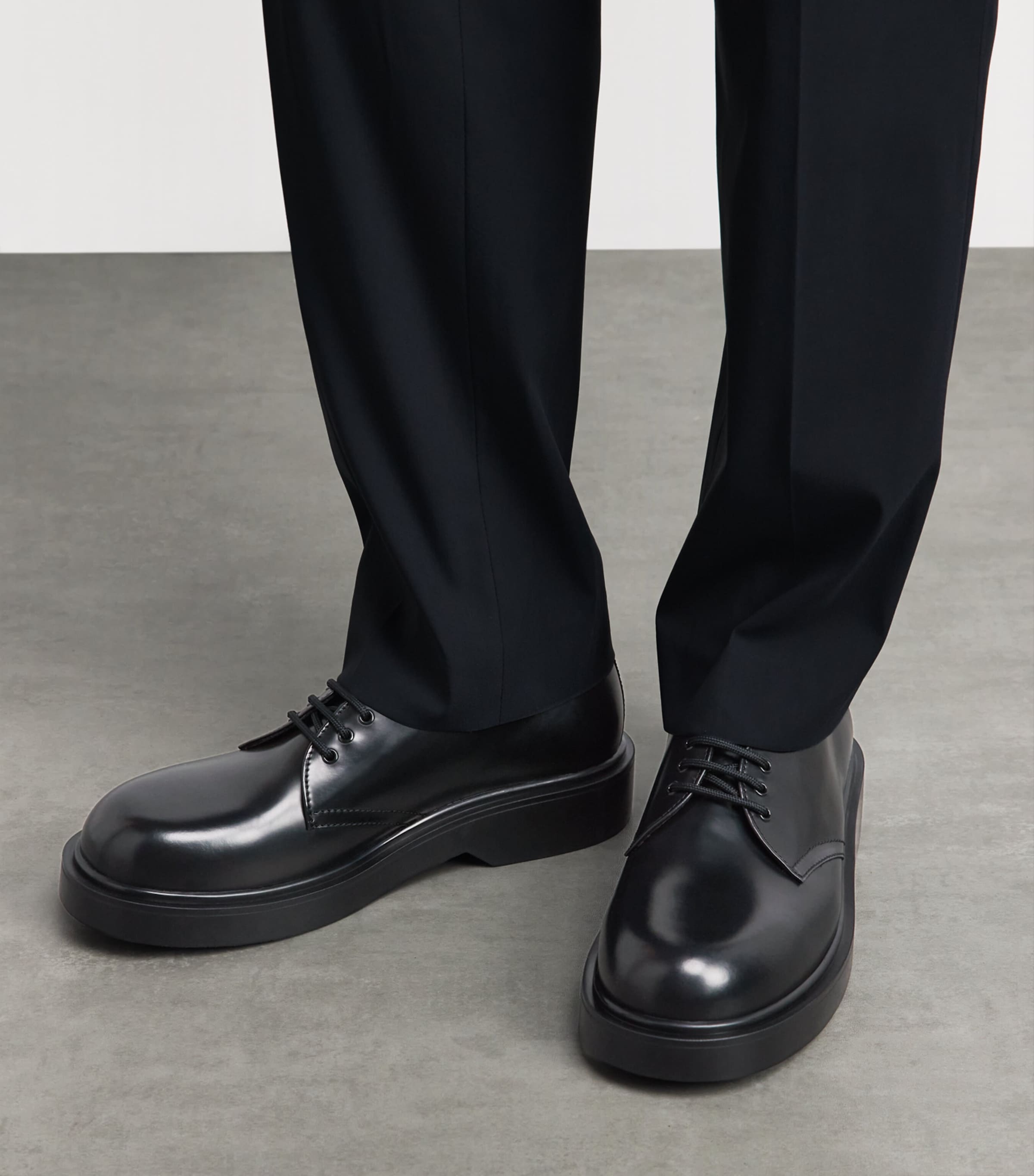 Sandro Paris Leather Derby Shoes Black Image 4