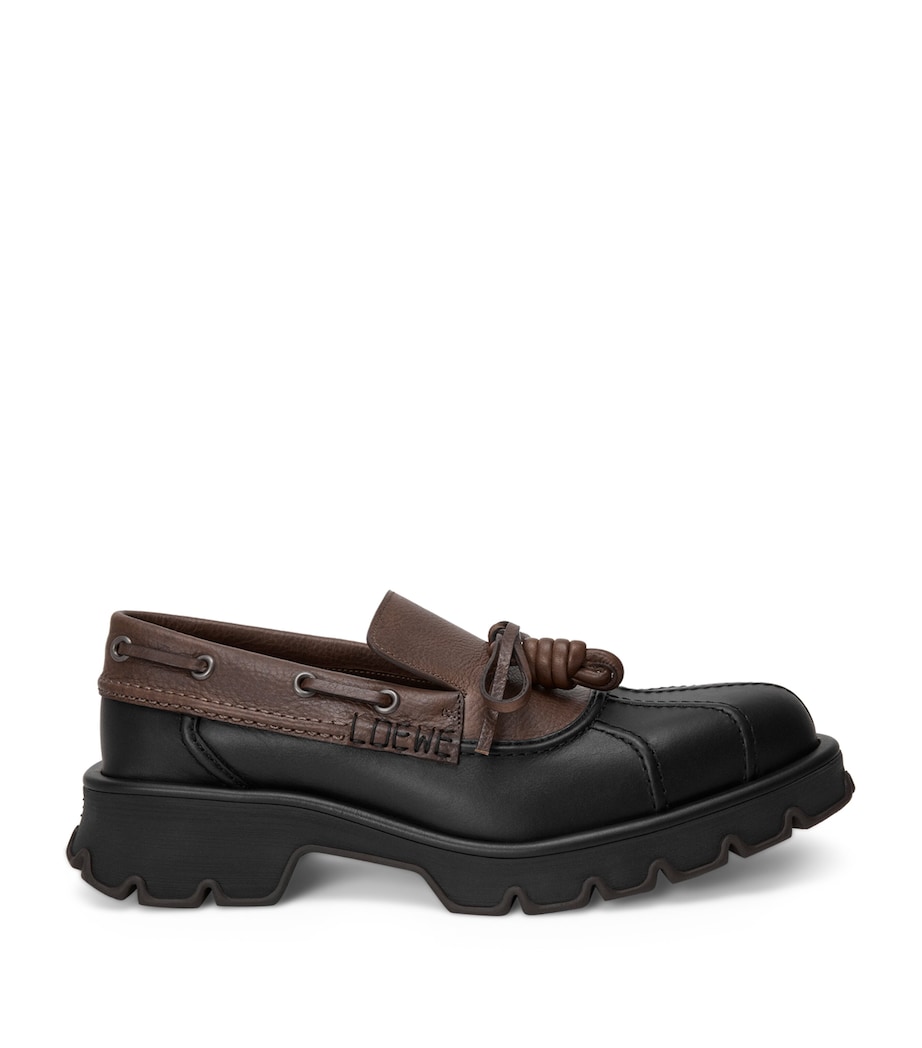 Leather Bobby Loafers BLACK/CACAO Image 1