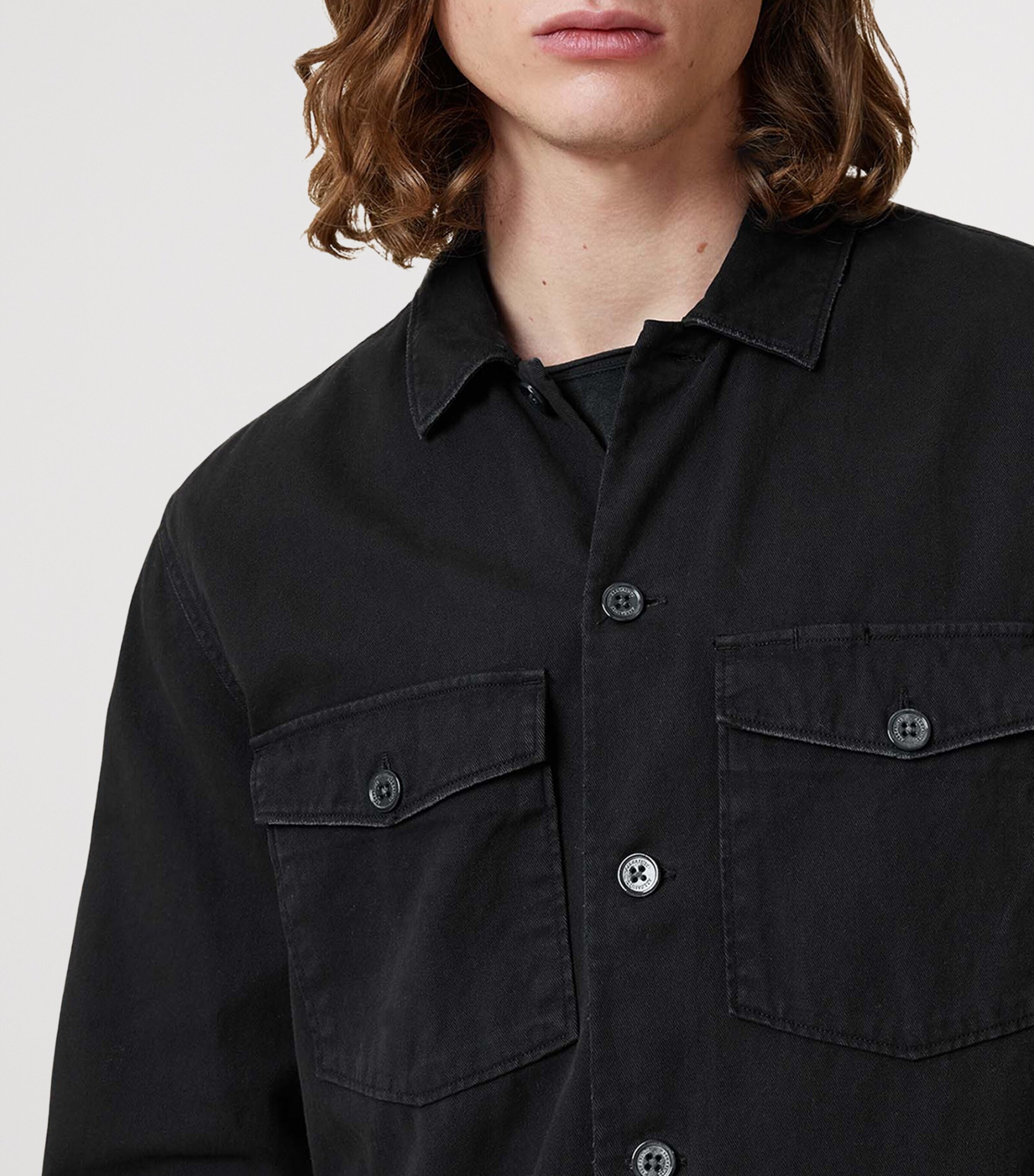 Cotton Spotter Overshirt BLACK Image 6