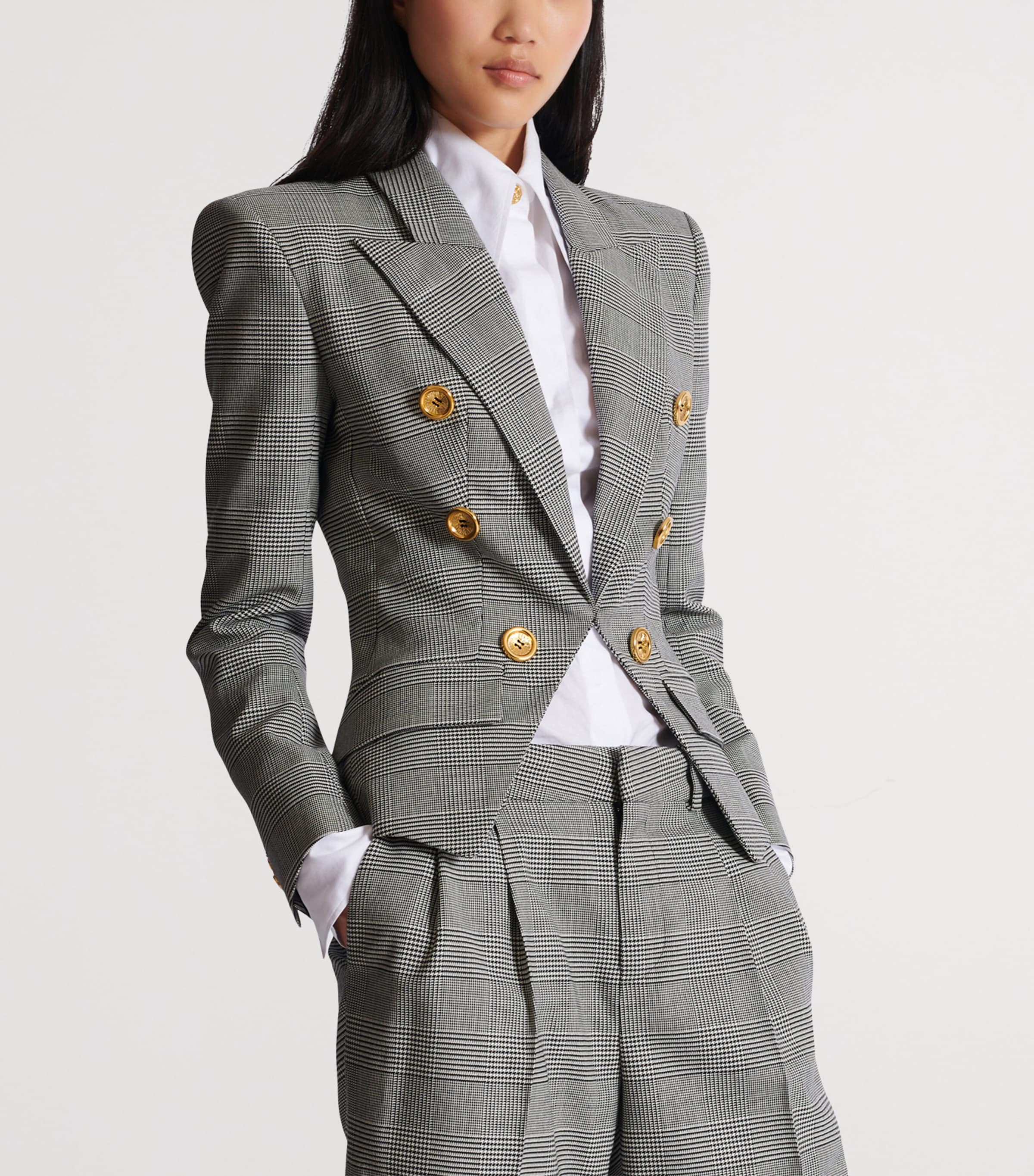 Wool-Blend Tailored Jacket EAB NOIR/BLANC Image 6