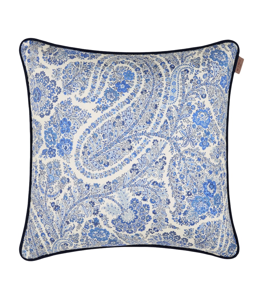 Etro Cotton Amalia Cushion (45cm x 45cm) Print On Blue Base Image 1