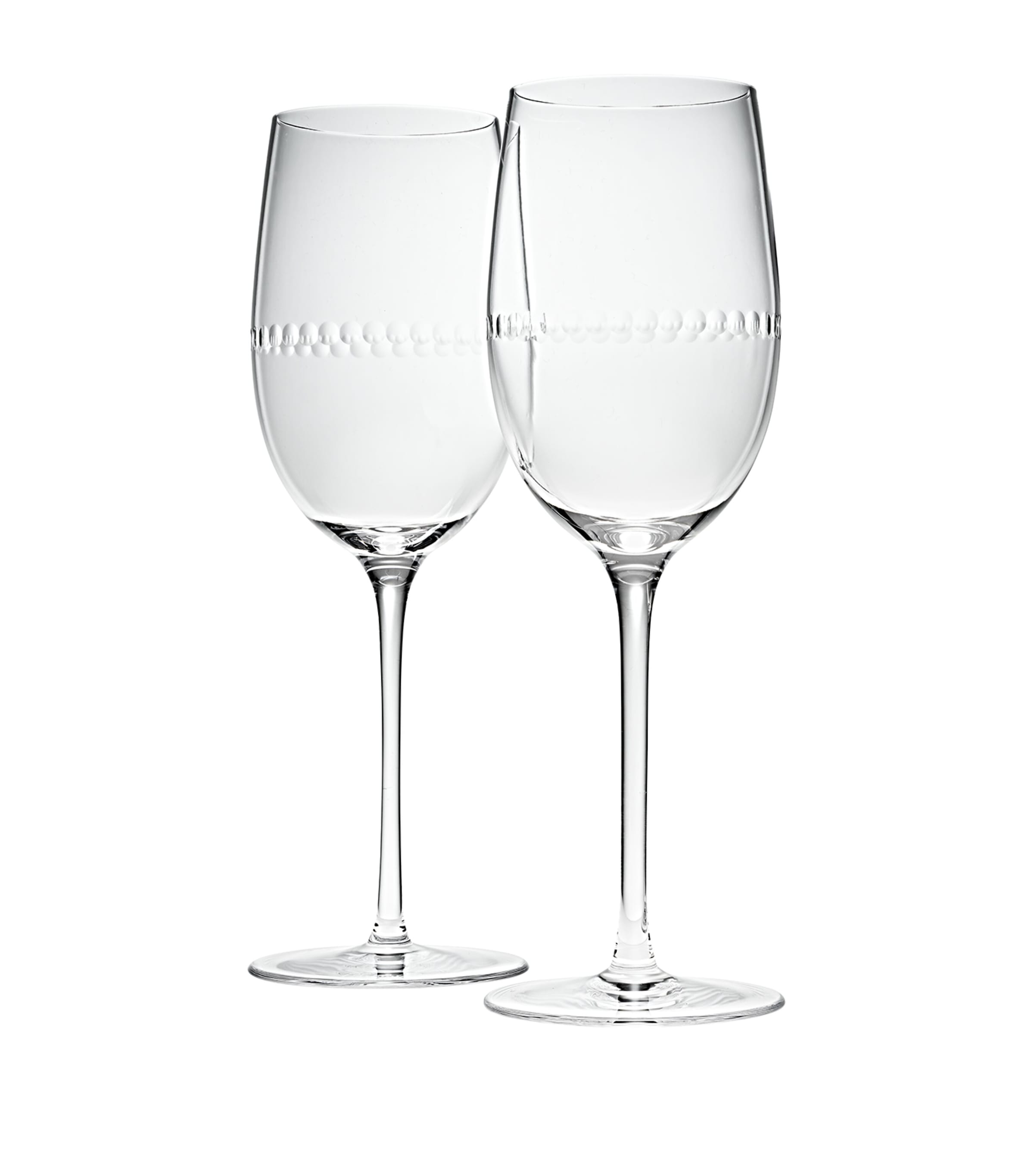 Christofle Set of 2 Perles White Wine Glasses (200ml) Image 1