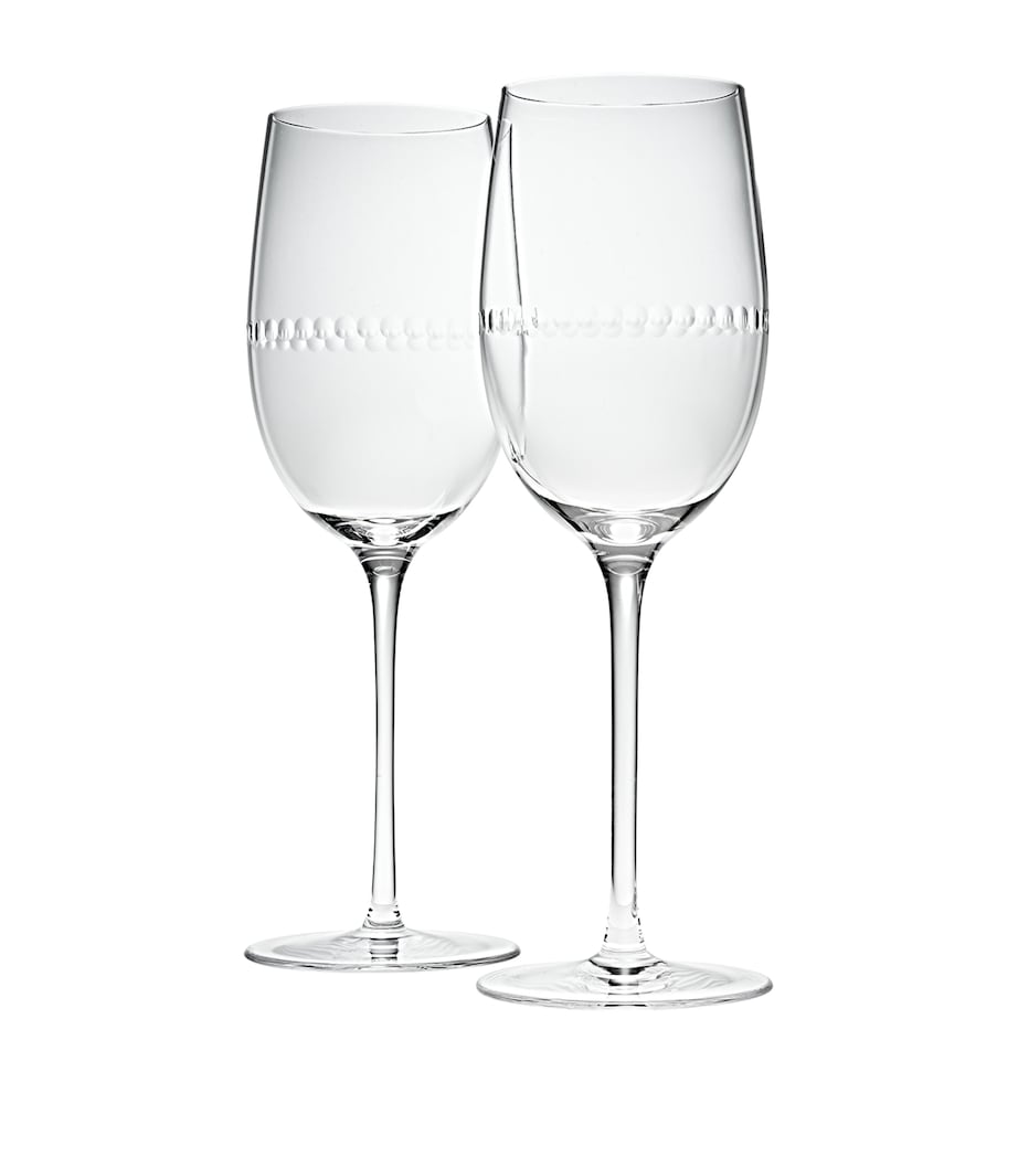 Christofle Set of 2 Perles White Wine Glasses (200ml) Image 1