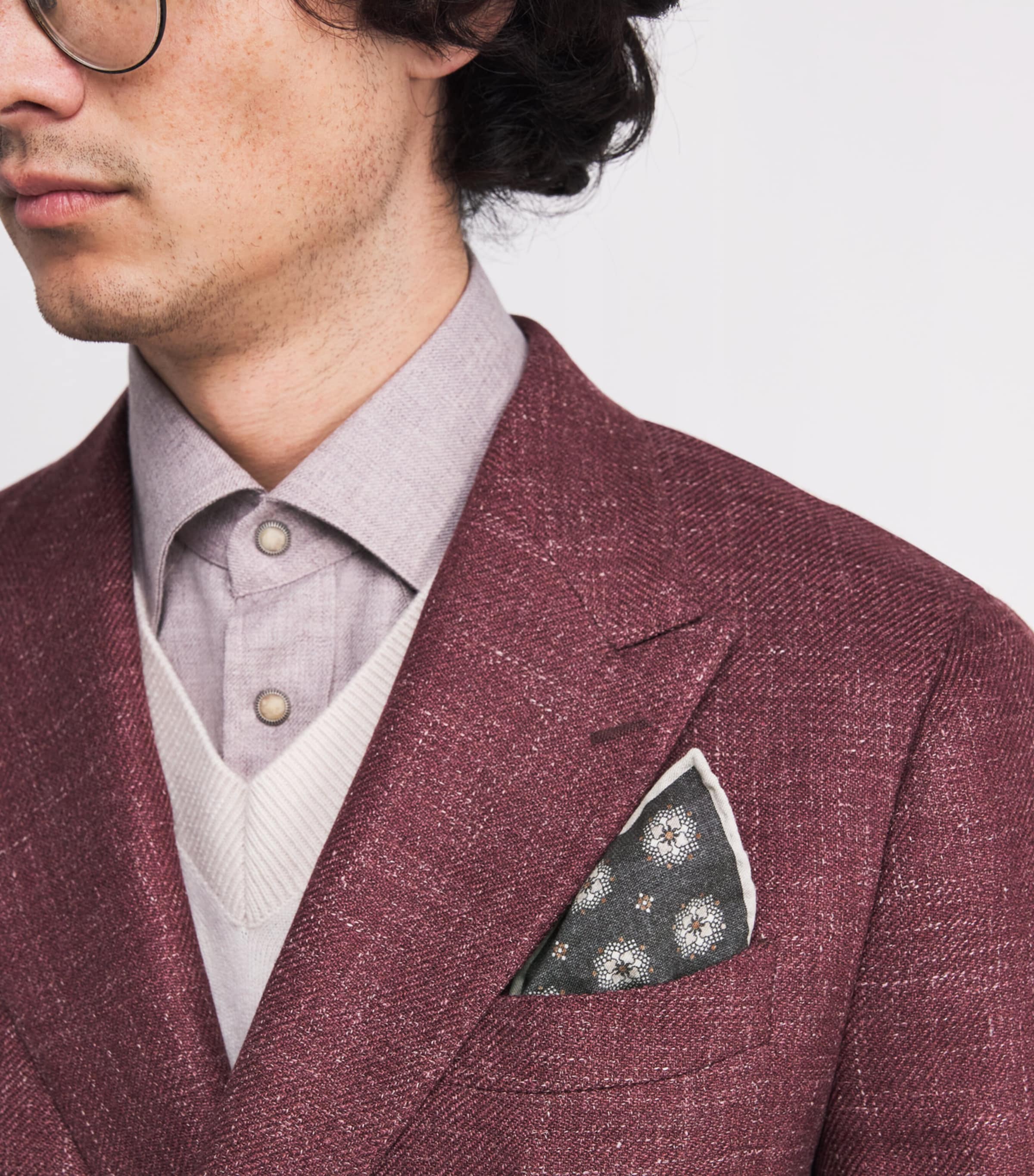 Cotton-Wool Printed Pocket Square NERO Image 2