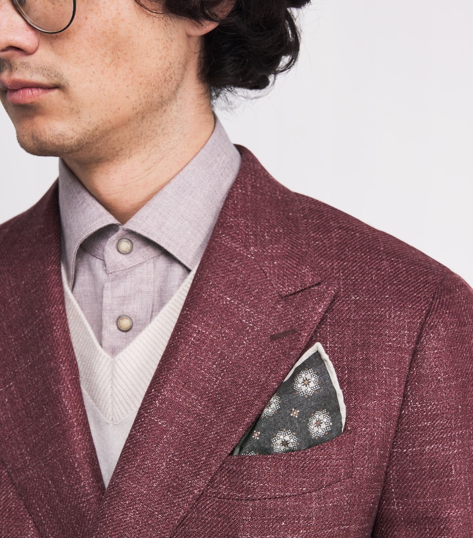 Cotton-Wool Printed Pocket Square NERO Image 2