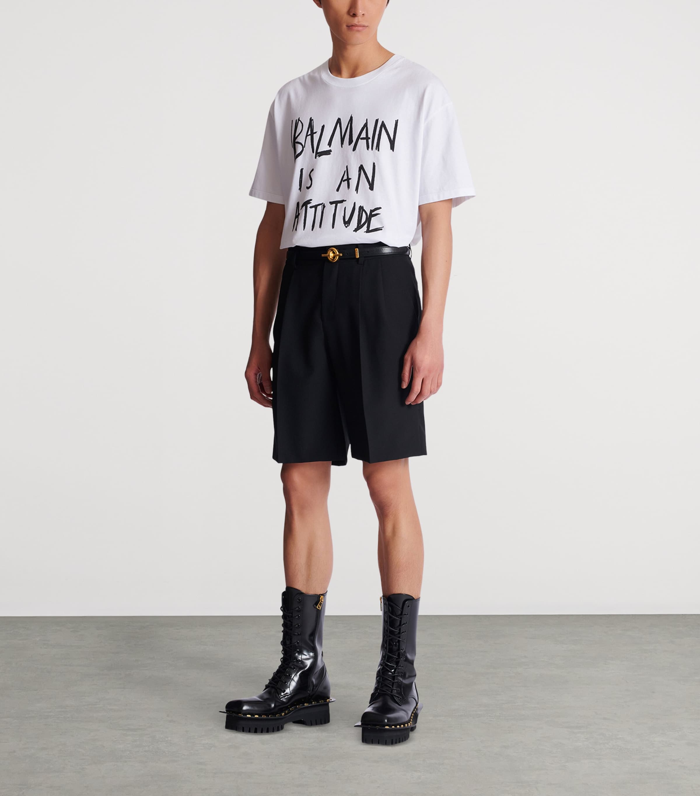 Virgin Wool Pleated Shorts 0PA NOIR Image 3