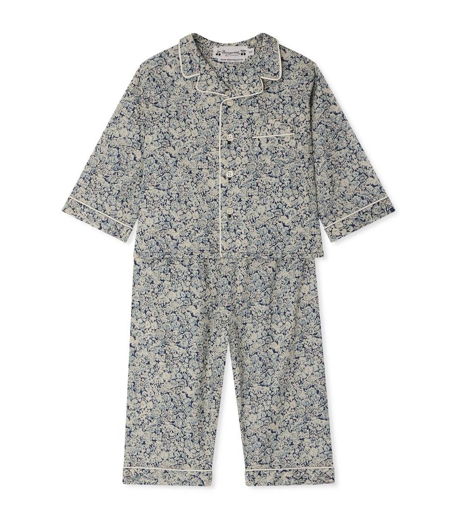 Bonpoint Organic Cotton Floral Pyjamas (6-18 Months) Fl Bleu De Prusse Image 1
