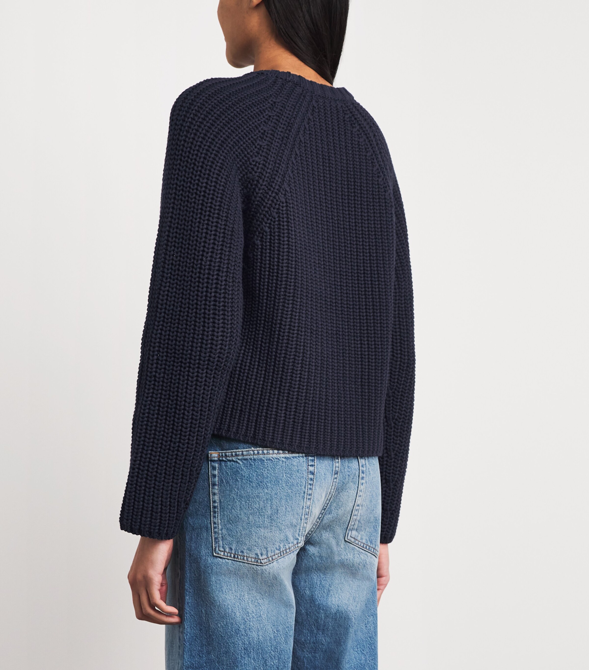 ME+EM Womens Organic Cotton Weekend Sweater Navy Image 5