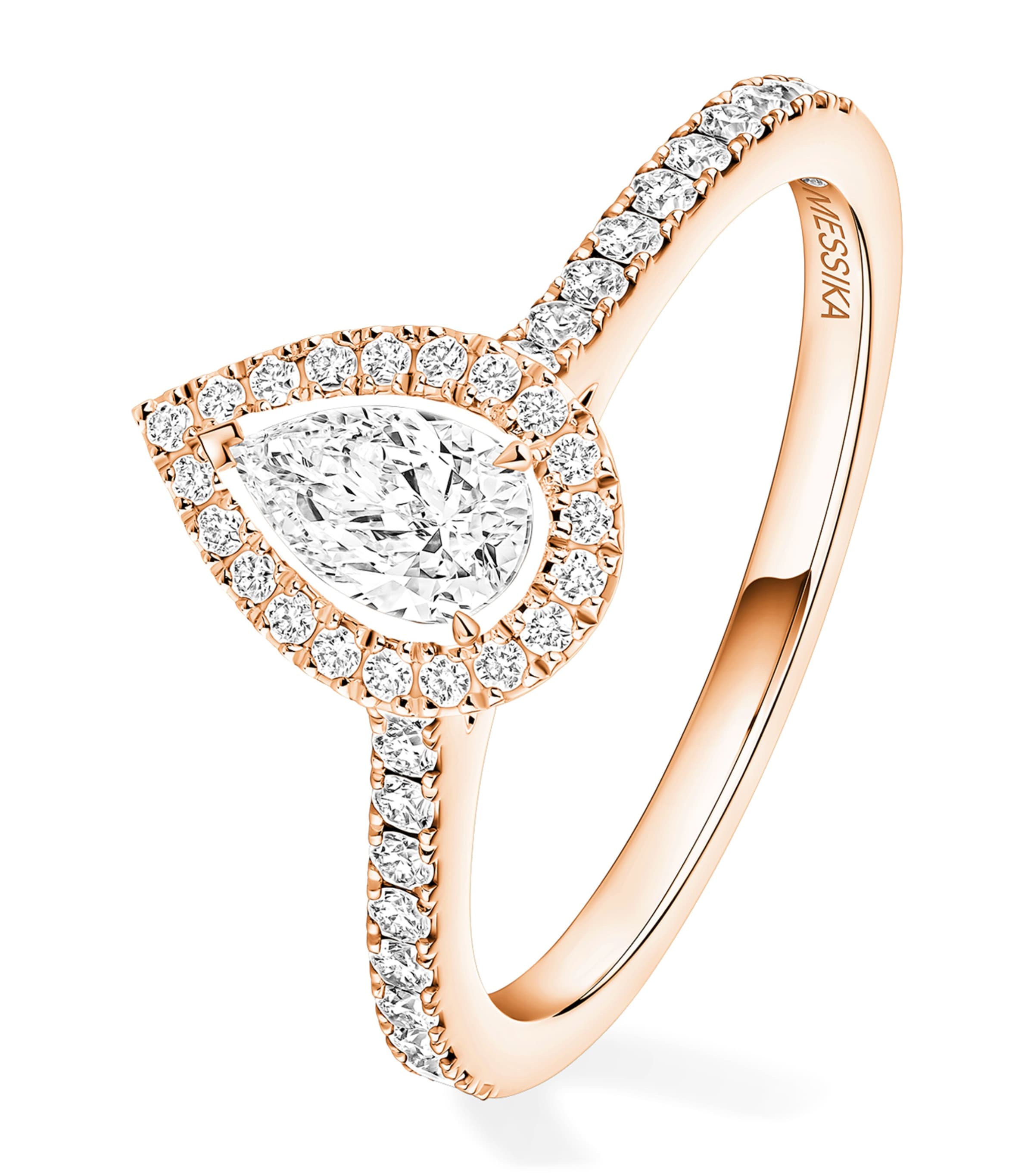 Messika Joy Pear Diamond and Pink Gold Ring Pink Gold Image 1